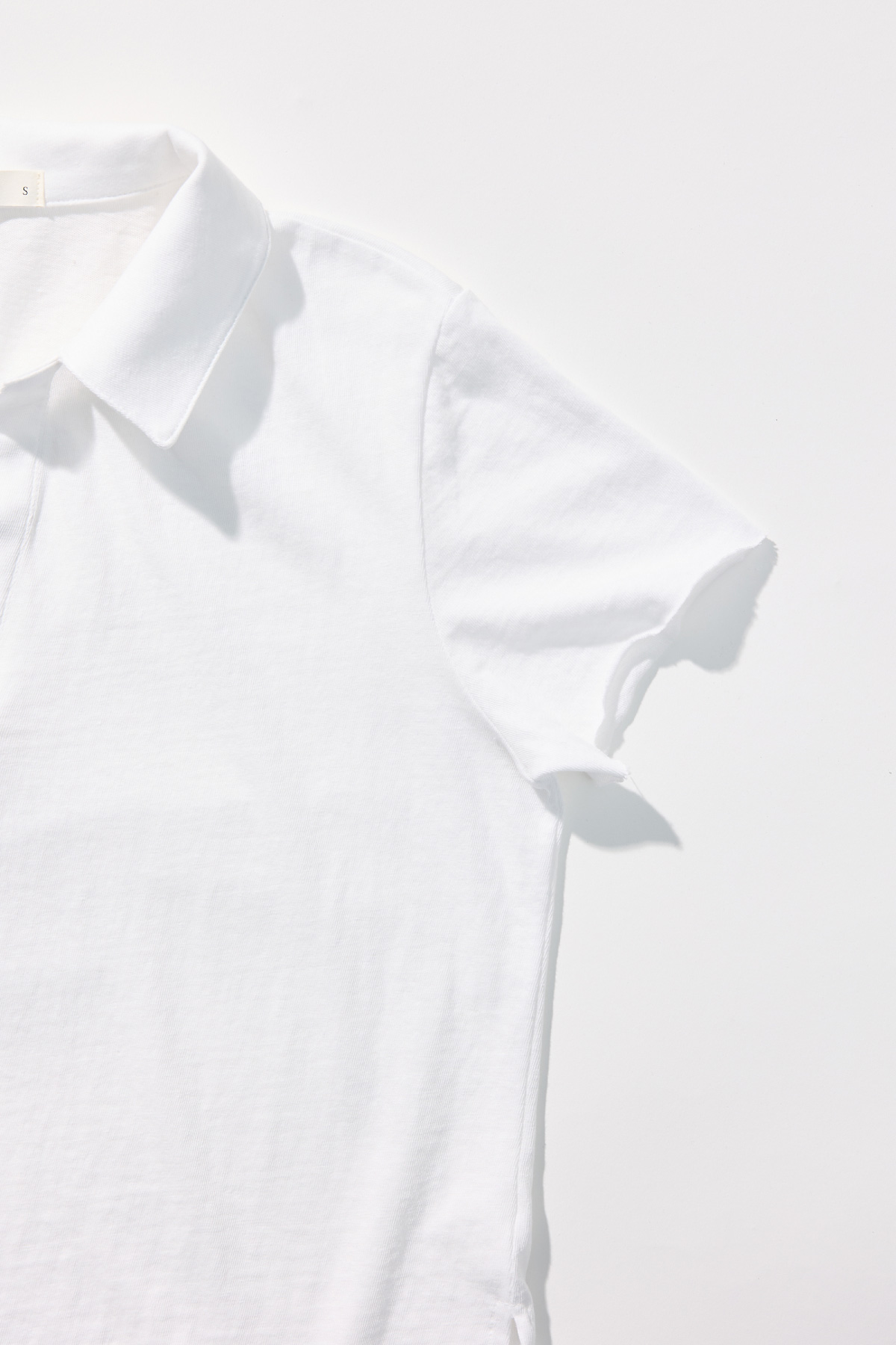 Cotton Jersey Collared T-Shirt _ Pure White