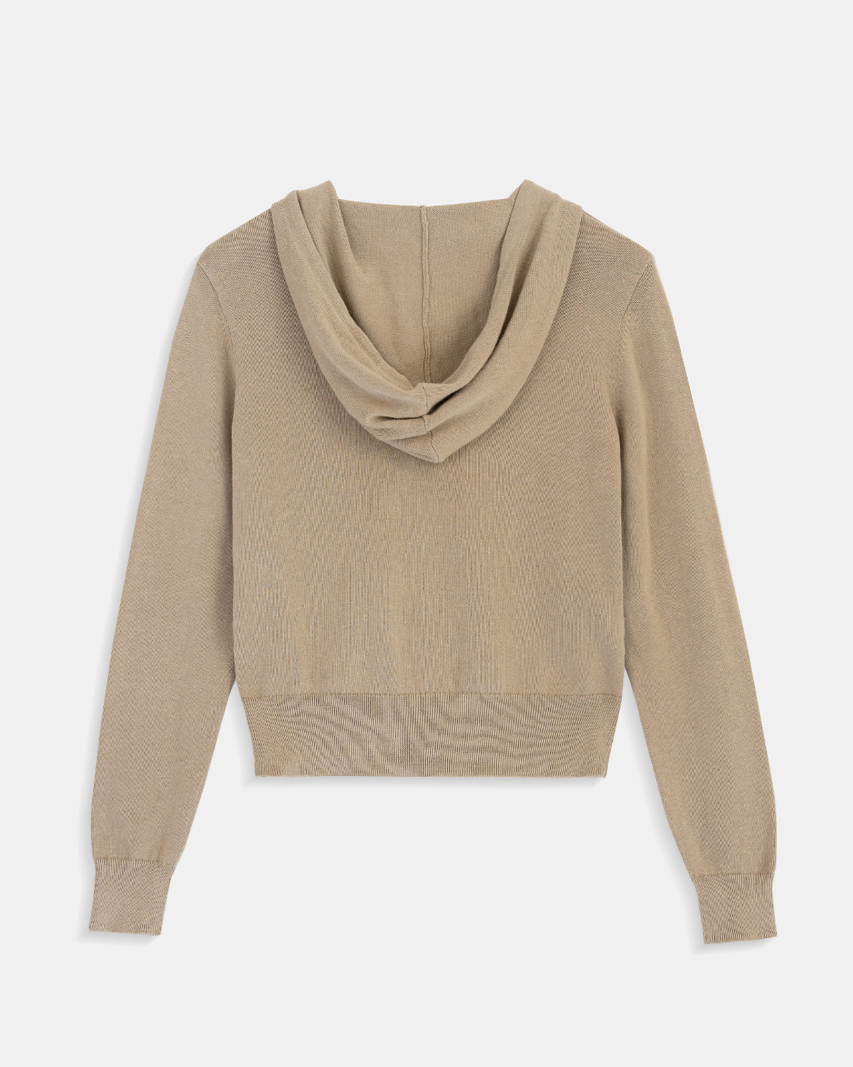 Linen Cotton Knit Zip Hoodie _ Sand Beige