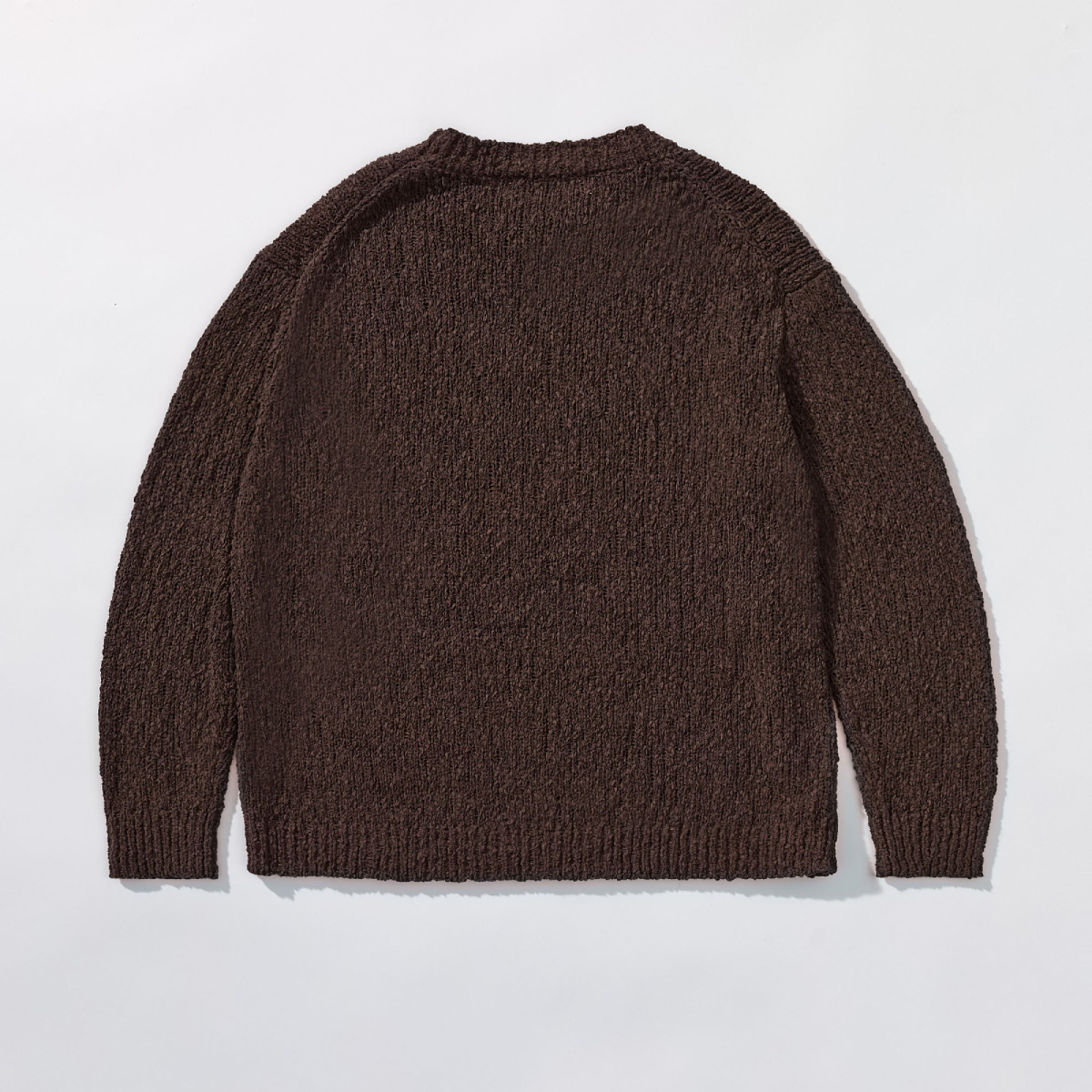 Cotton Blend Loose Knit _ Deep Cocoa Brown