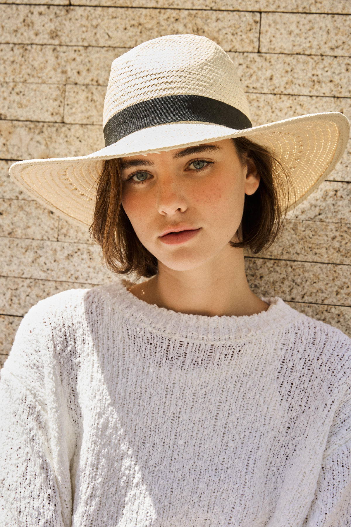 Natural Brim Straw Hat _ Creamy Ivory