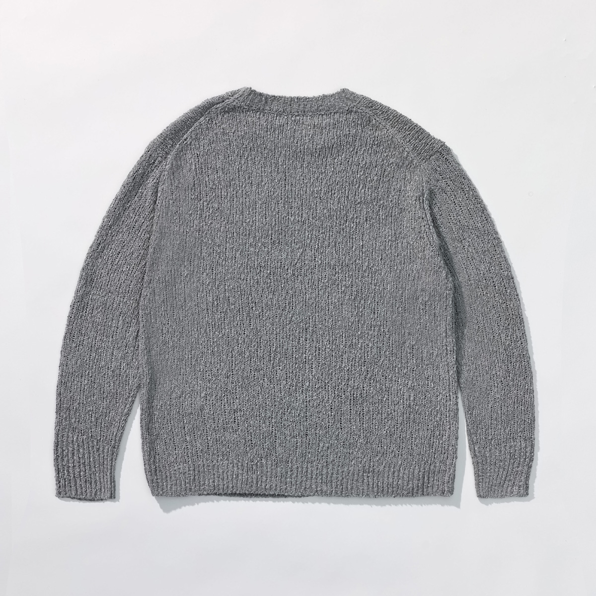 Cotton Blend Loose Knit _ Mélange Grey