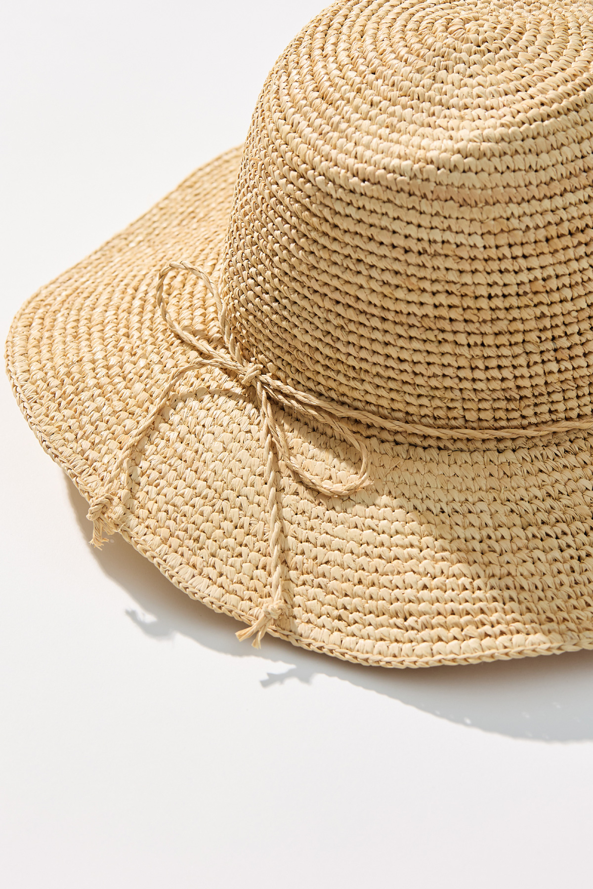 Natural Raffia Brim Hat _ Natural Beige