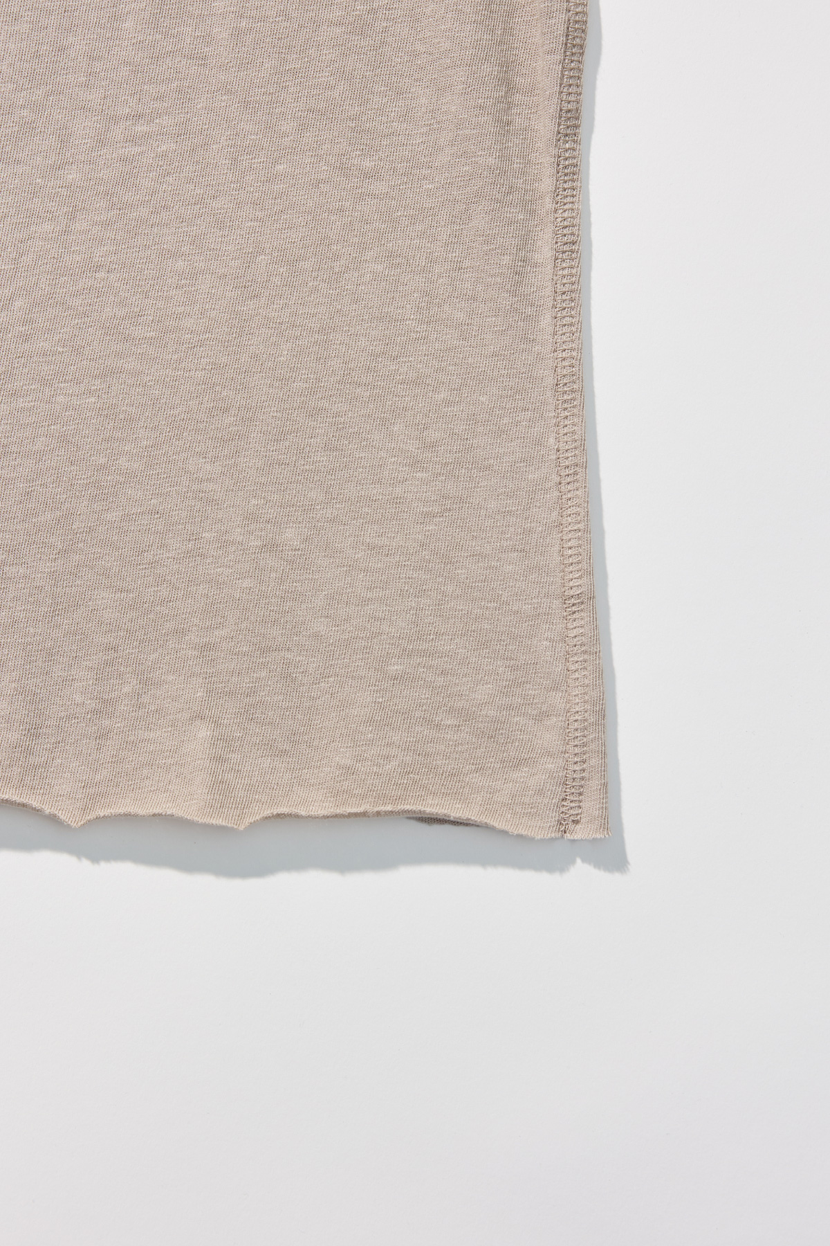 Cotton Jersey Rolled Edge T-Shirt _ Taupe