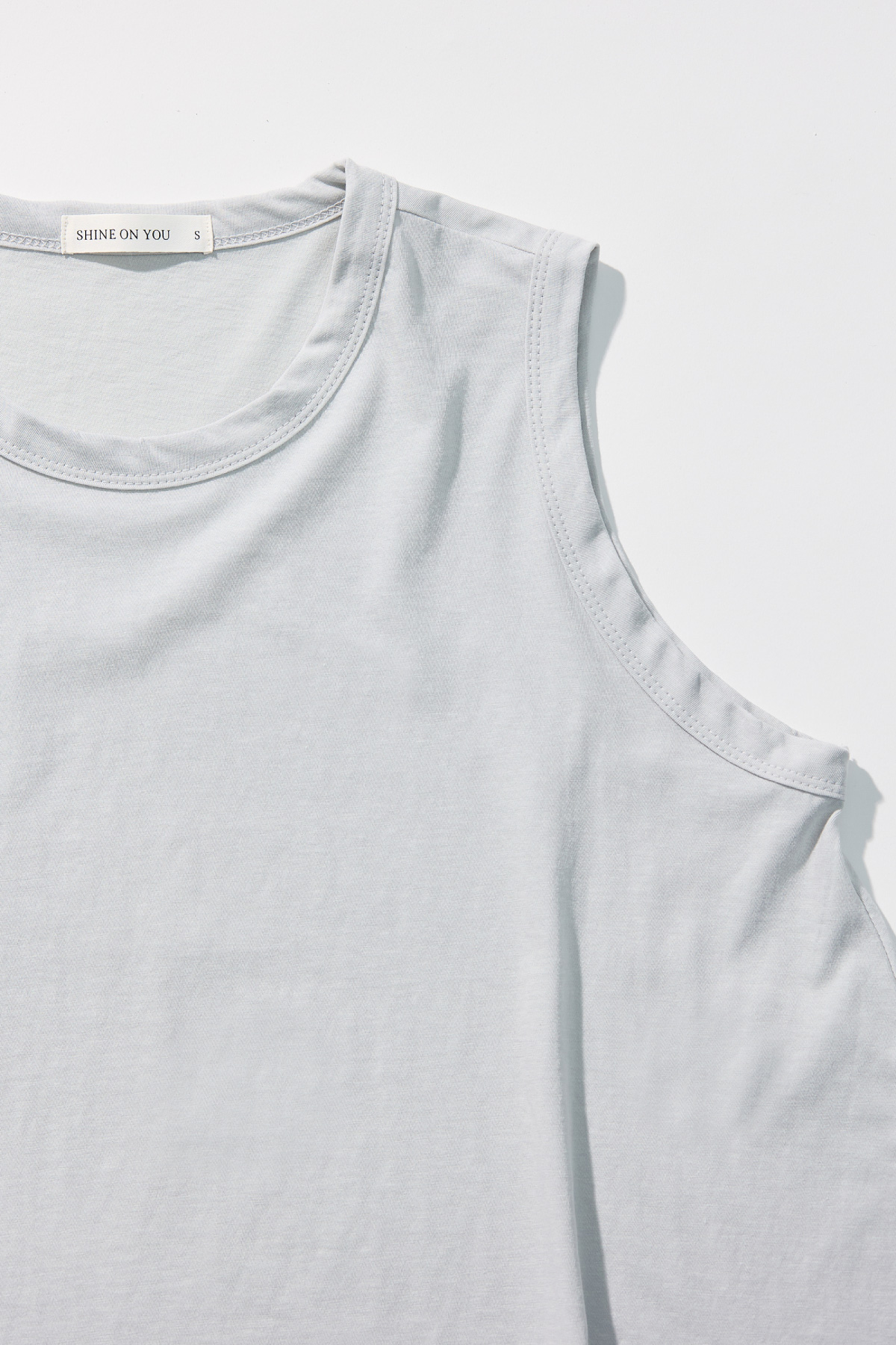 Cotton A-line Sleeveless Top _ Light Grey