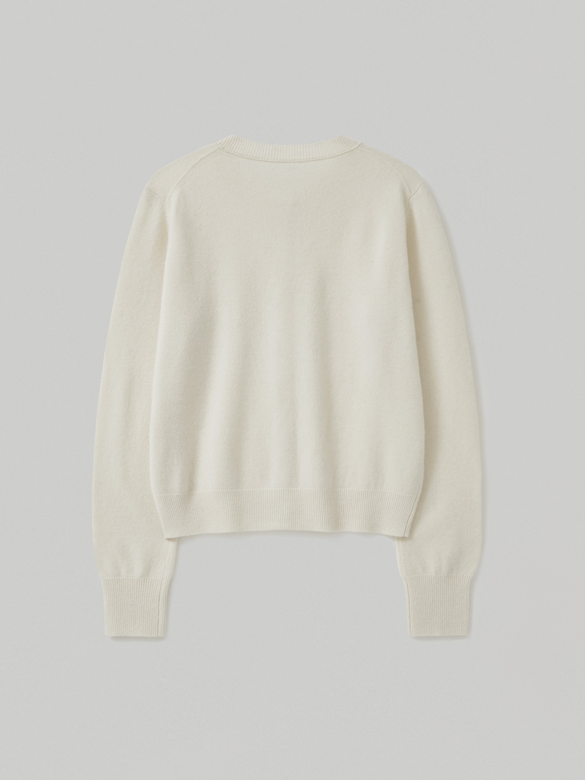 100%Merino Wool Basic Cardigan_Ivory100%메리노 울 베이직 가디건_아이보리