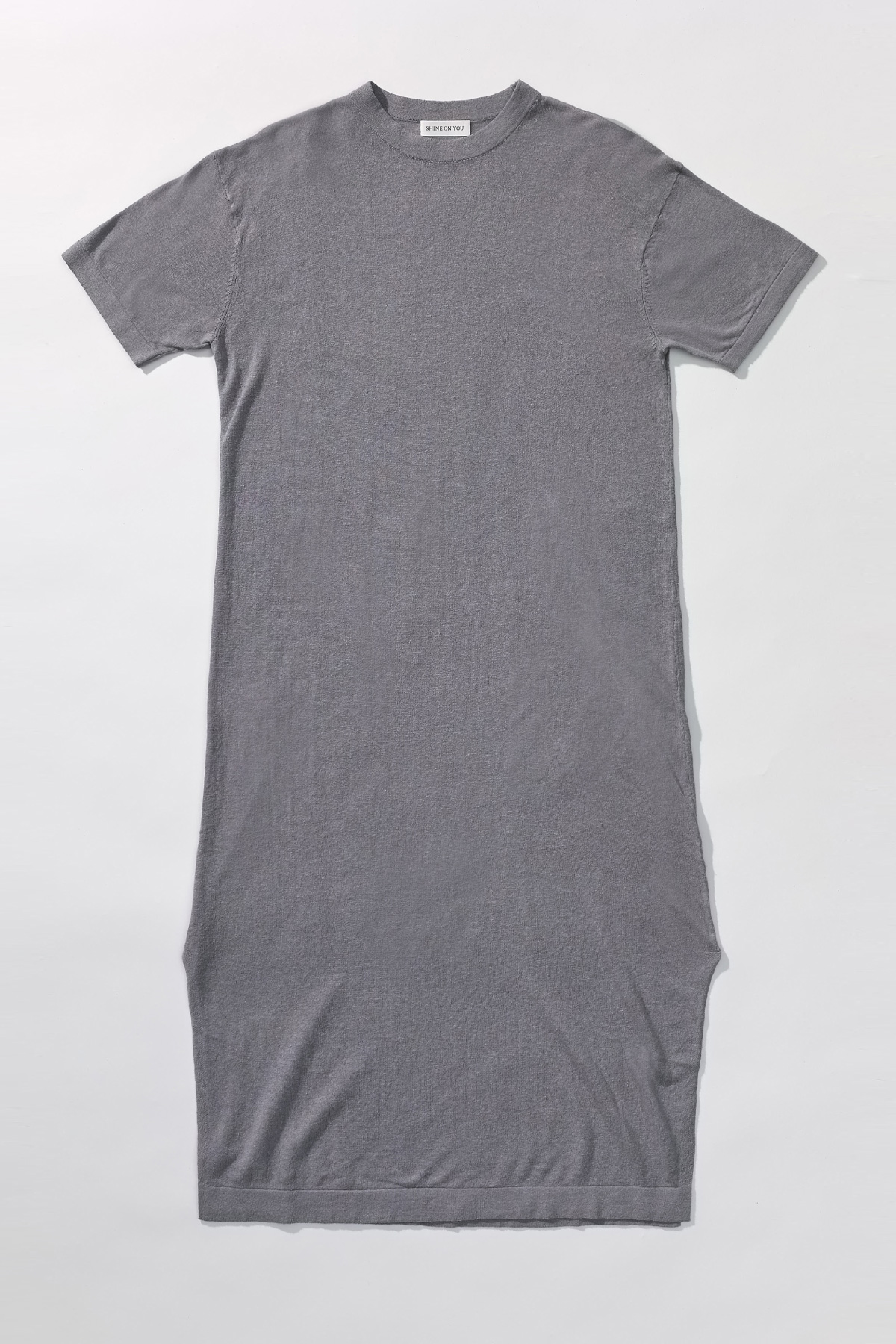 Linen Cotton Knit Long Dress (Slip Set) _ Cool Grey
