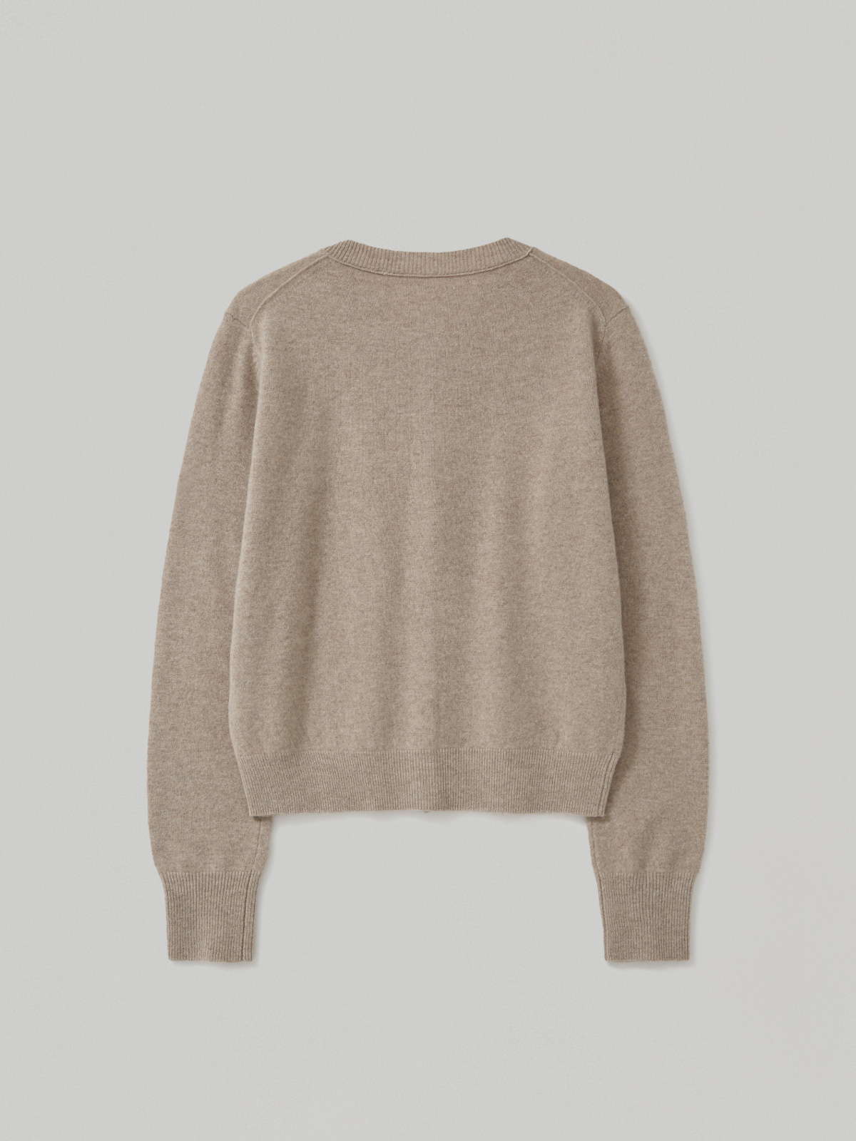 100%Merino Wool Basic Cardigan_Beige100%메리노 울 베이직 가디건_베이지