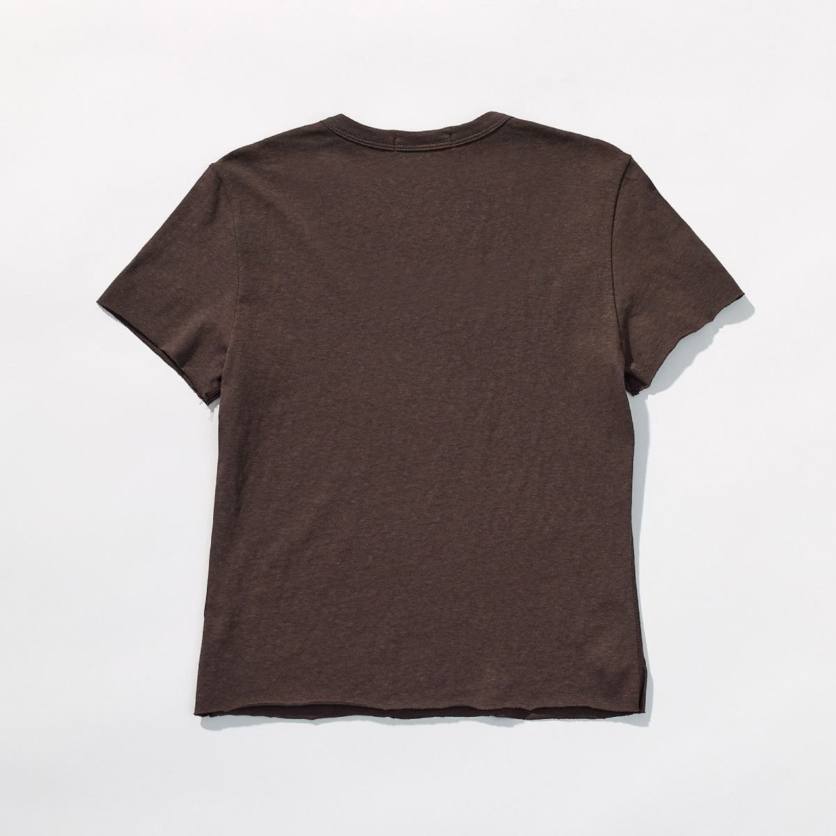Cotton Jersey Rolled Edge T-Shirt _ Cocoa Brown