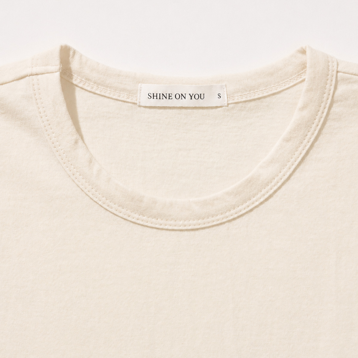 Cotton Basic Slim T-Shirt _ Butter Cream