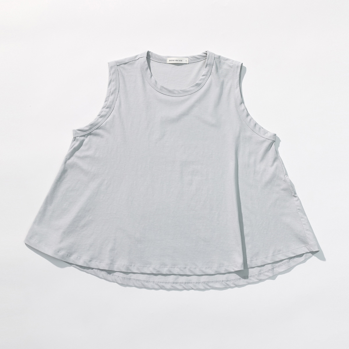 Cotton A-line Sleeveless Top _ Light Grey