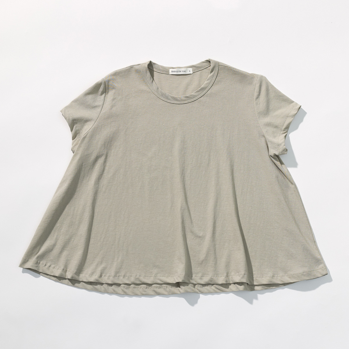 Cotton A-line Half Tee _ Dust Beige