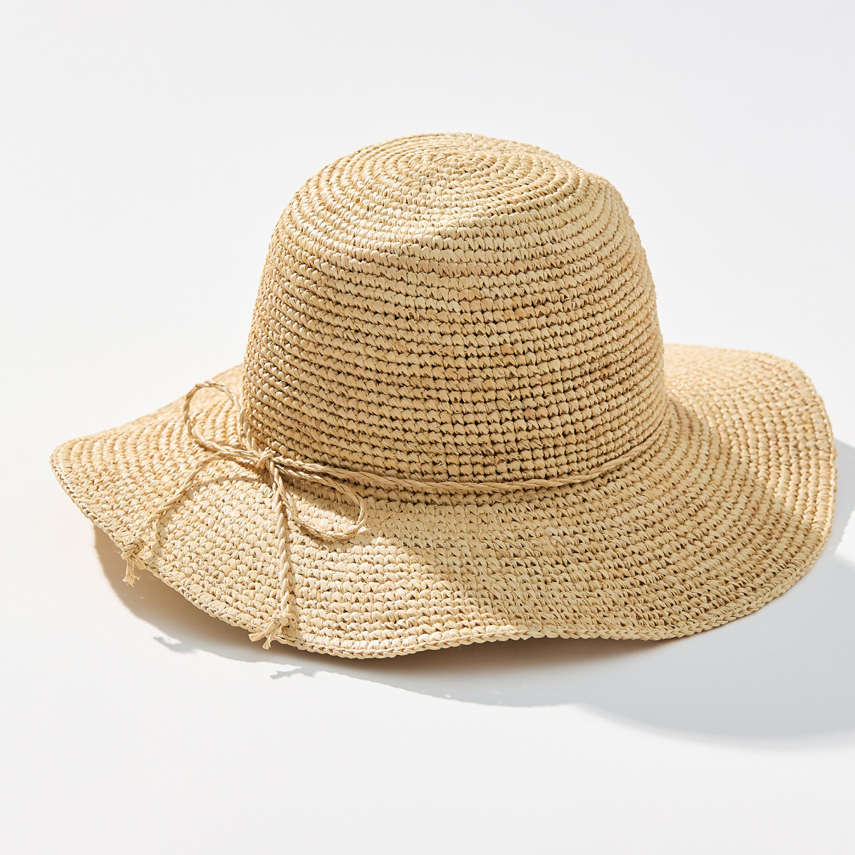 Natural Raffia Brim Hat _ Natural Beige