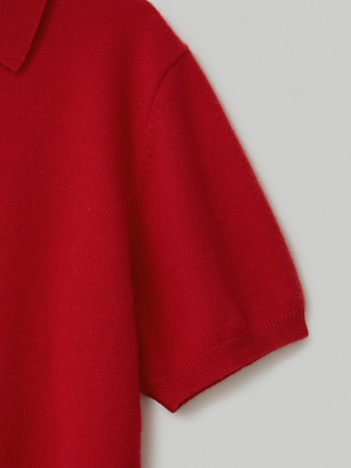 100%Premium Cashmere Polo Knit_Red 100%프리미엄 캐시미어 카라 반팔 니트_레드
