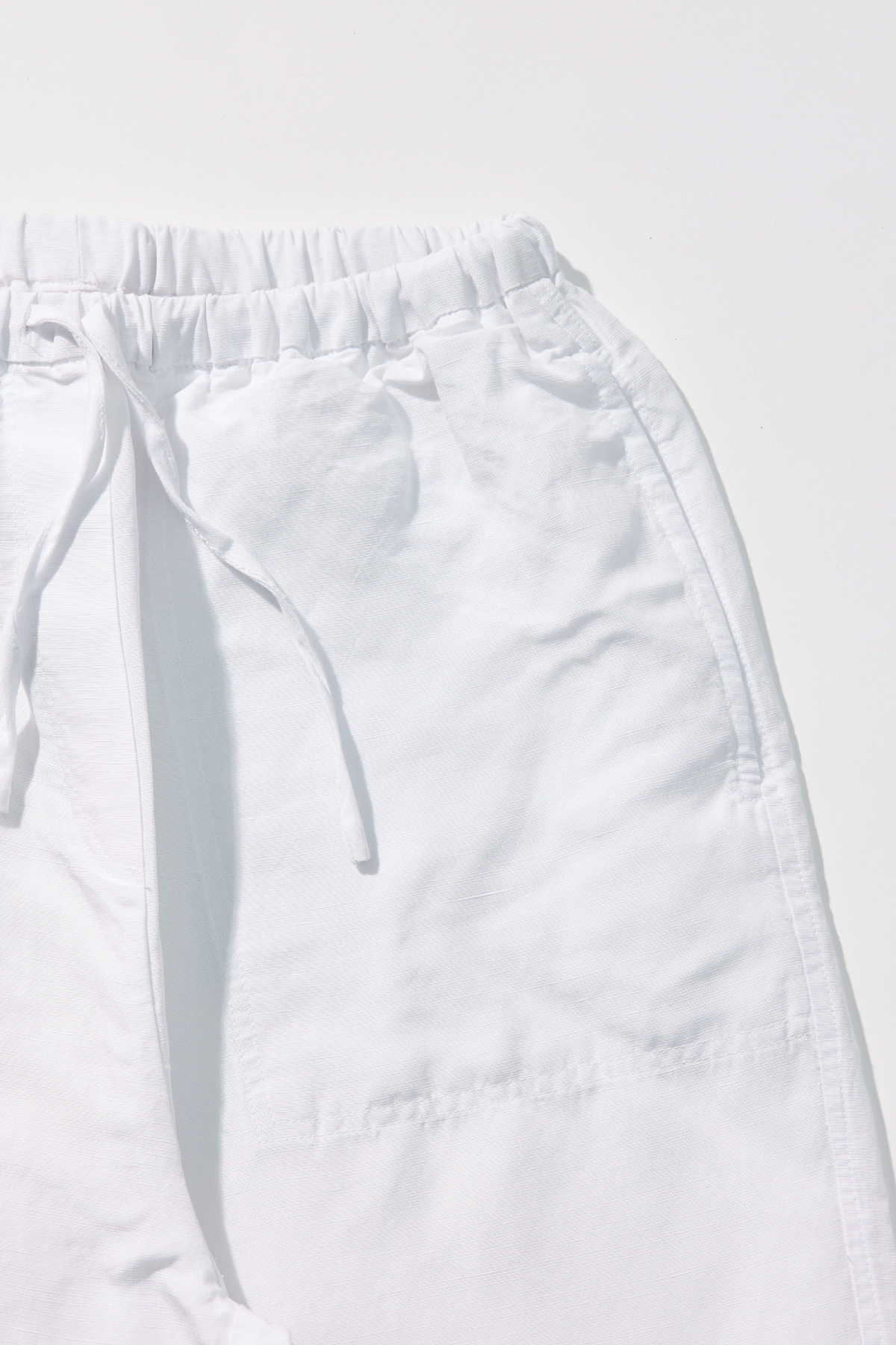 Tencel Linen Wide Banding Pants _ Pure White