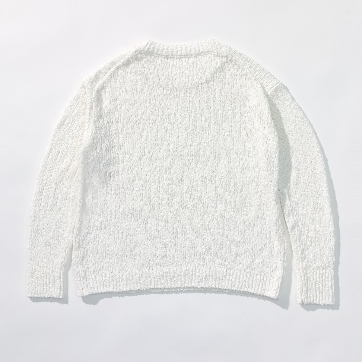 Cotton Blend Loose Knit _ Soft White