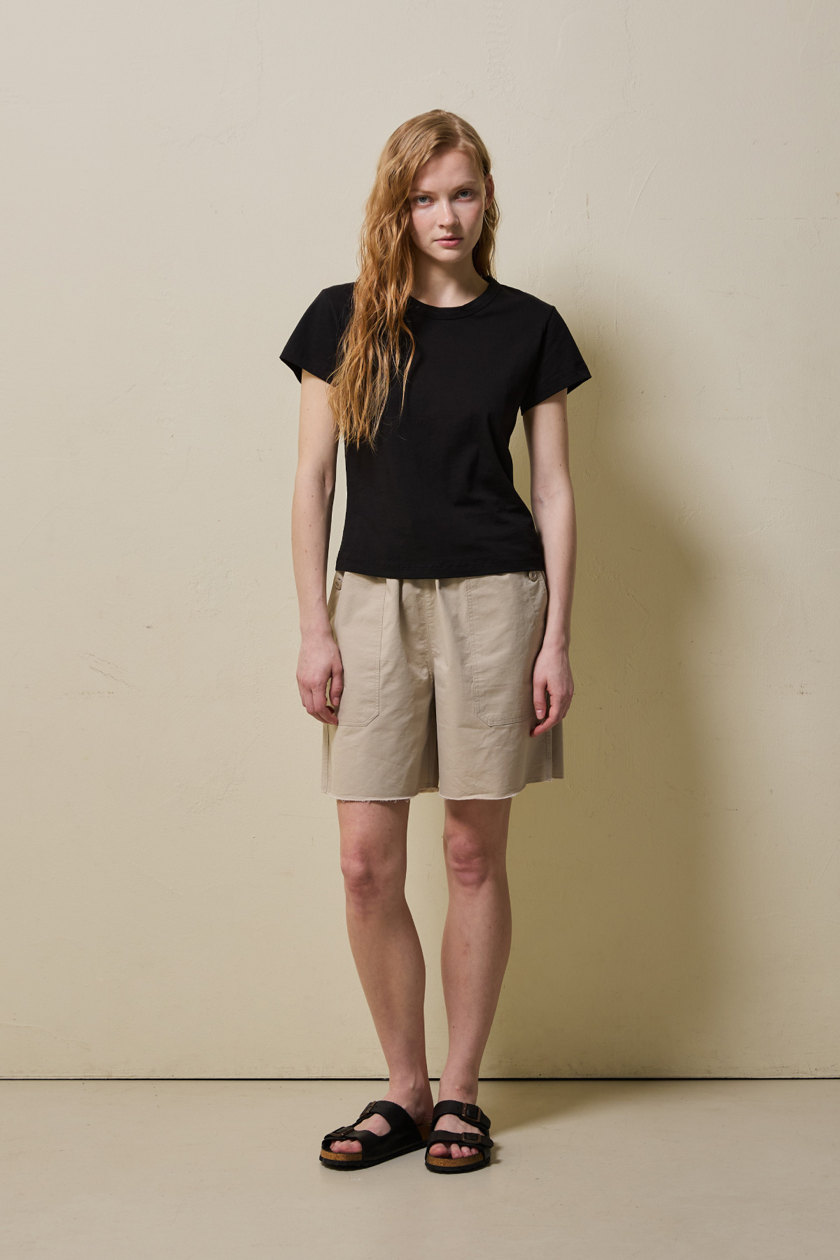 Cotton Basic Slim T-Shirt _ Black