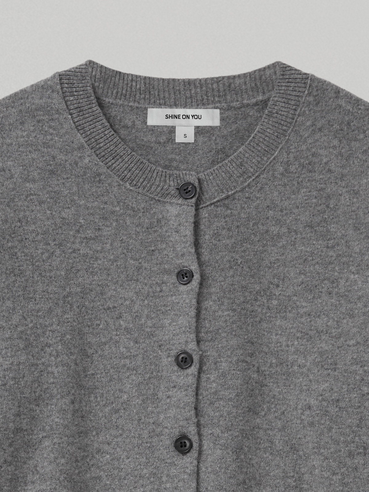 100%Merino Wool Basic Cardigan_Grey100%메리노 울 베이직 가디건_그레이