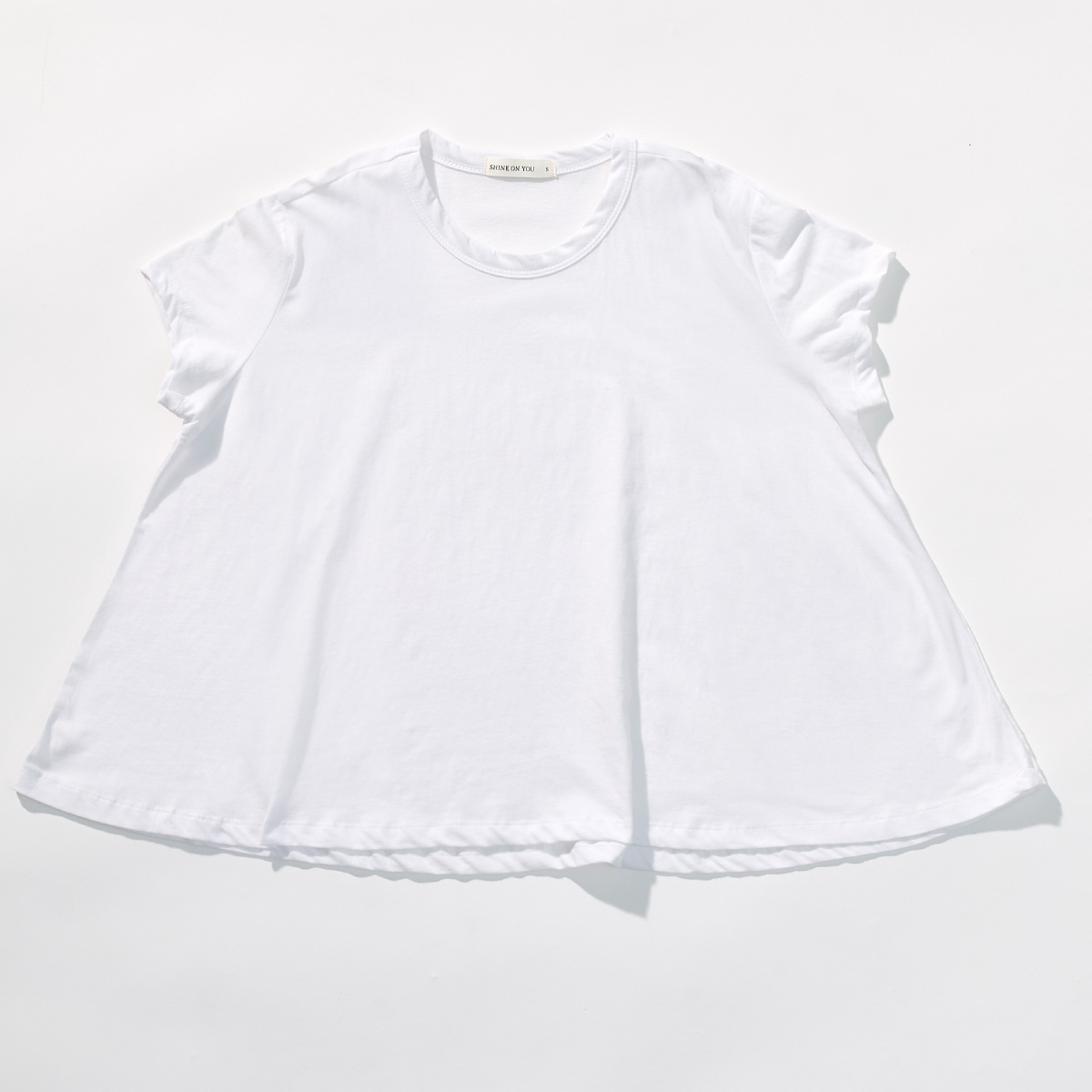 Cotton A-line Half Tee _ White