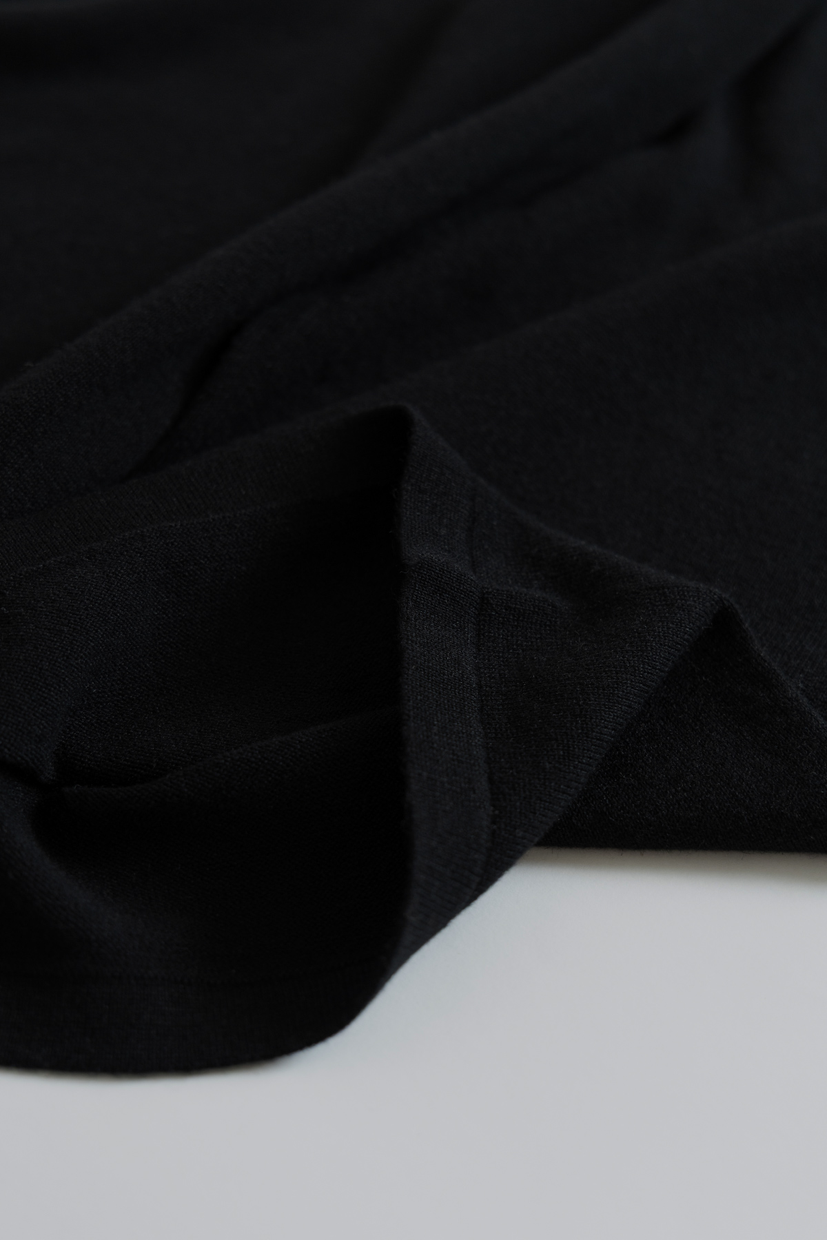Linen Cotton Knit Straight Pants _ Pure Black