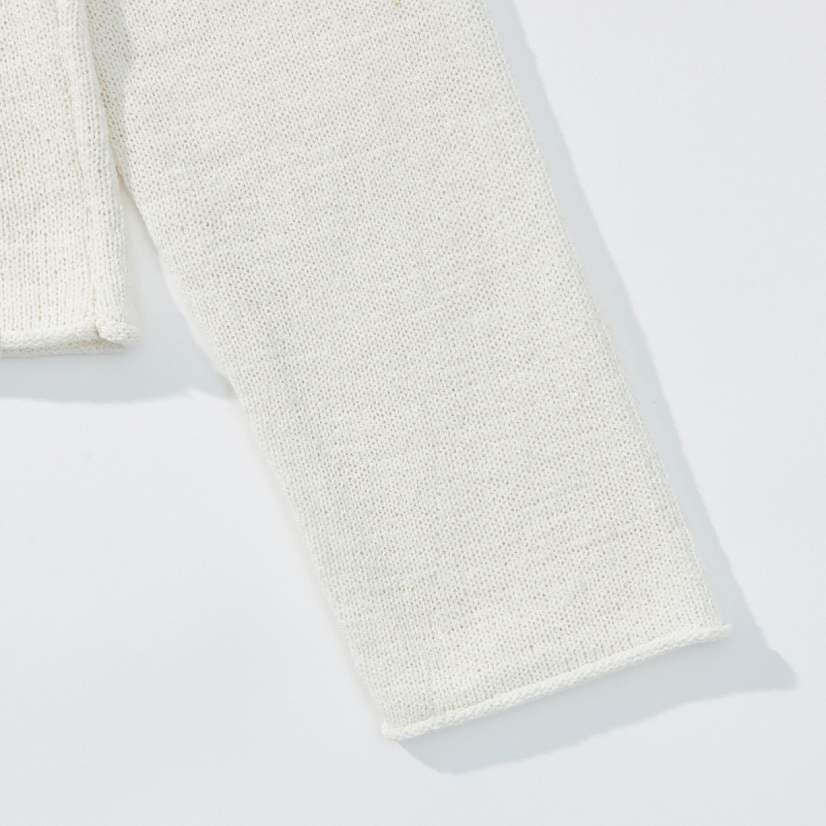 Airy Linen Blend Slim Knit Hoodie _ Natural Ivory