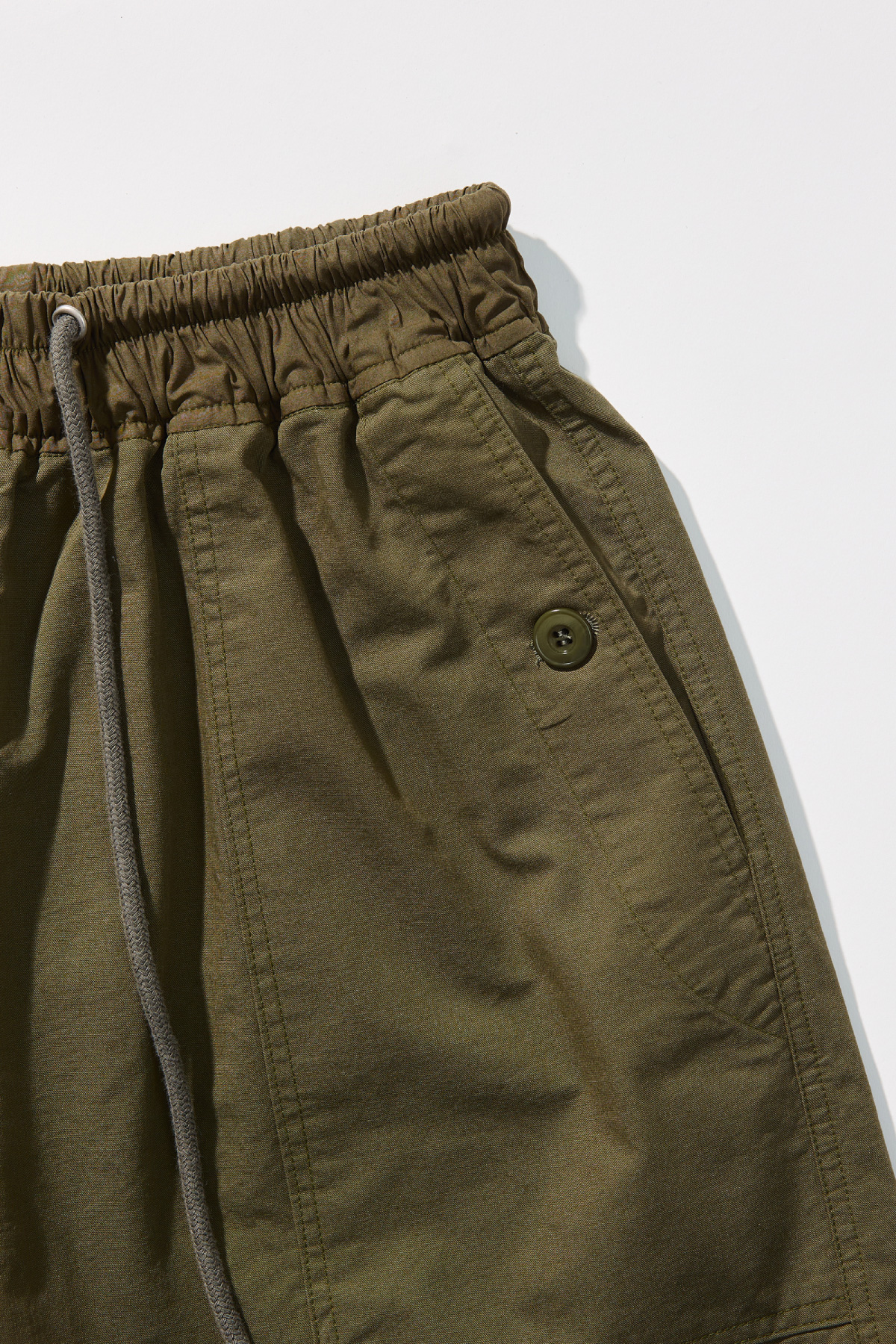 Cotton Utility Banding Half Pants _ Deep Olive