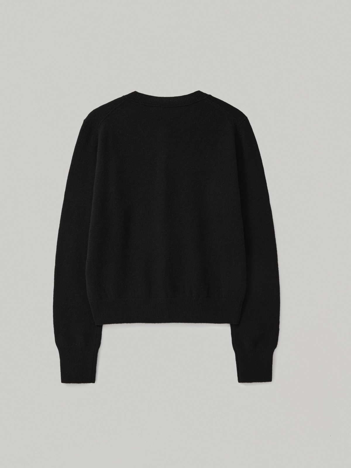 100%Merino Wool Basic Cardigan_Black100%메리노 울 베이직 가디건_블랙