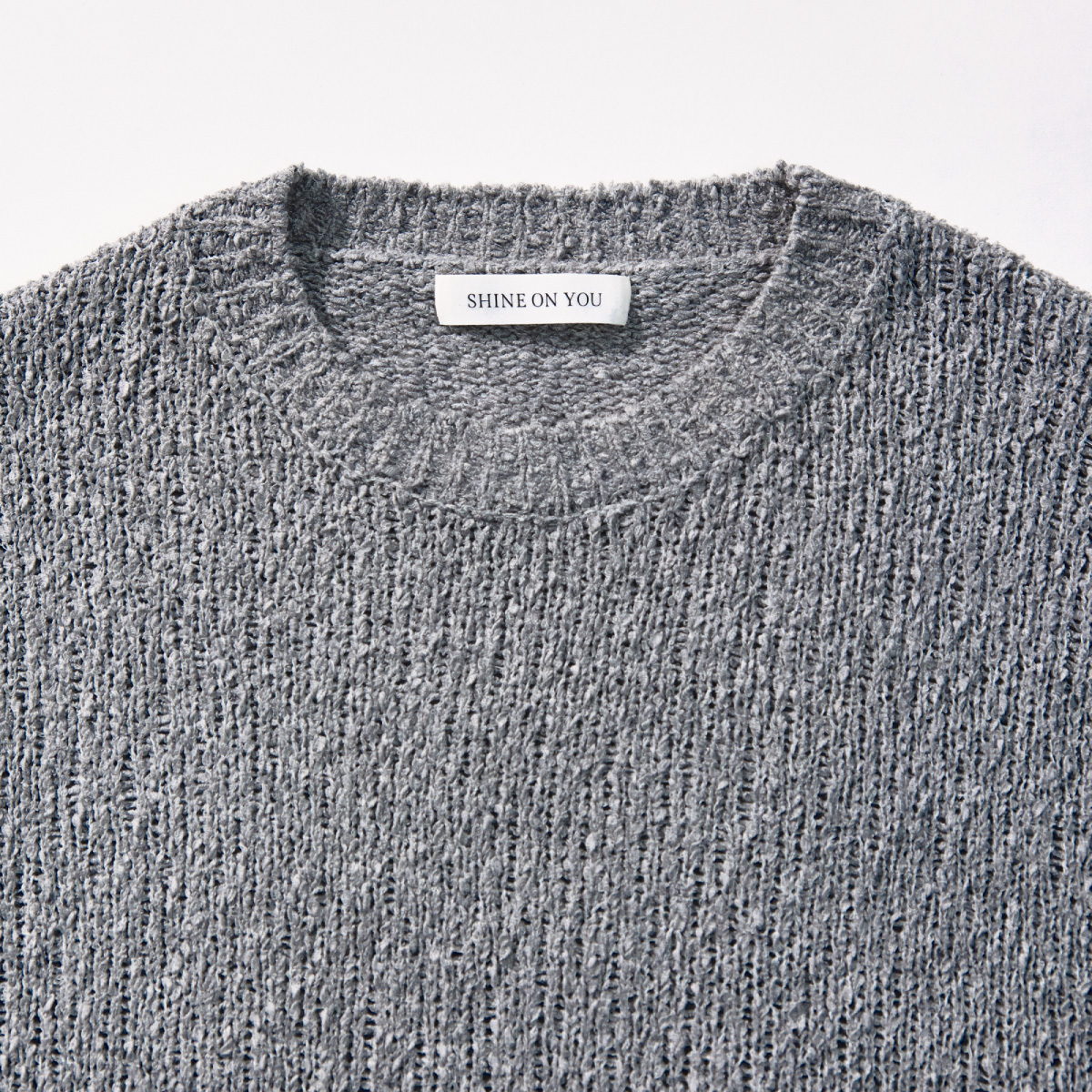 Cotton Blend Loose Knit _ Mélange Grey