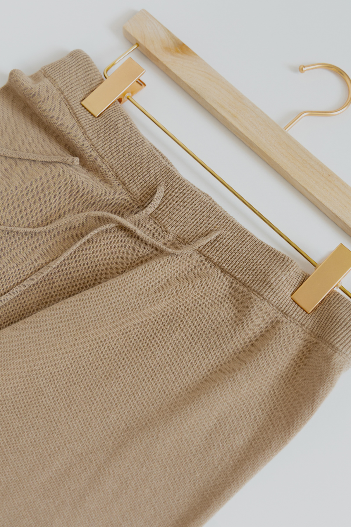 Linen Cotton Knit Straight Pants _ Sand Beige