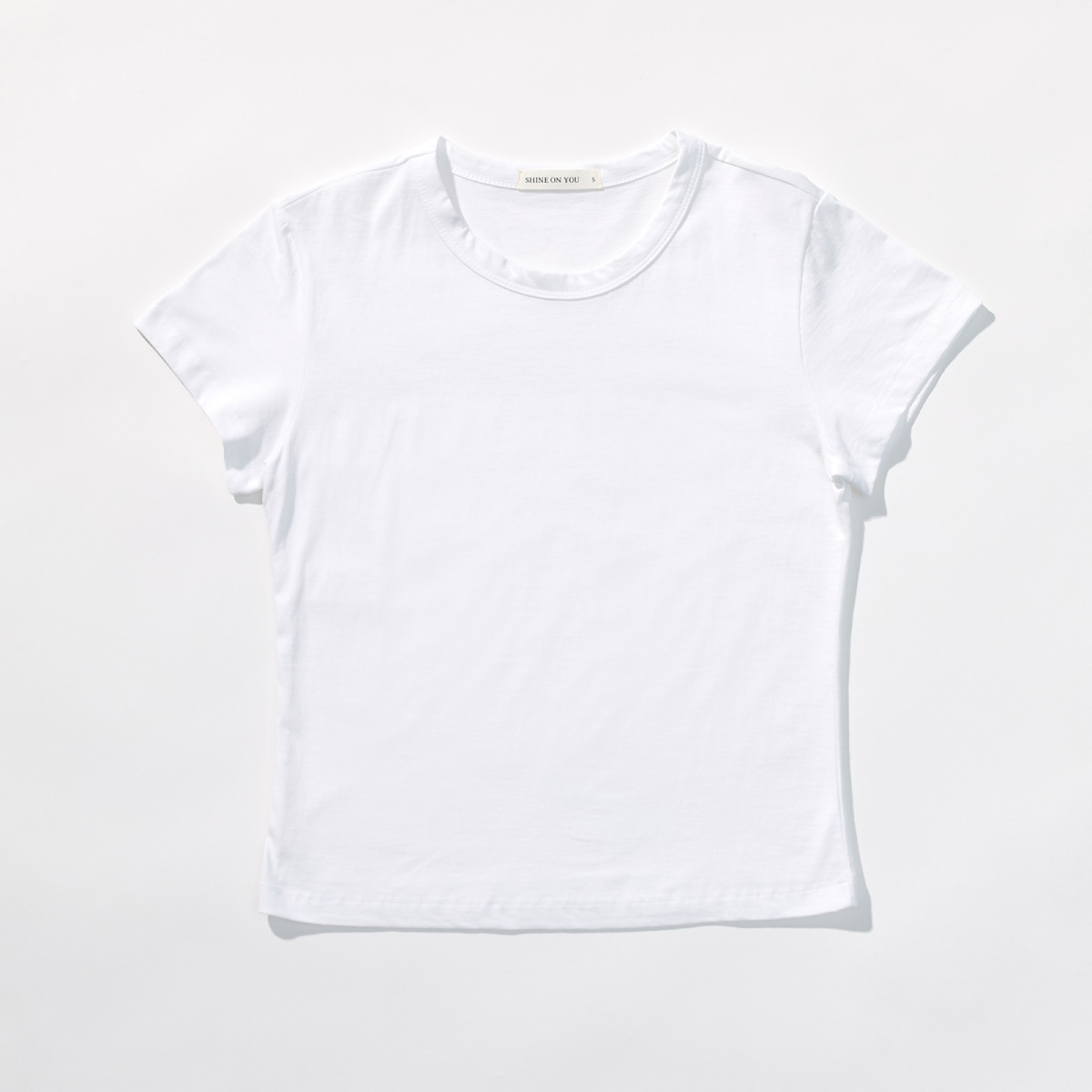 Cotton Basic Slim T-Shirt _ White