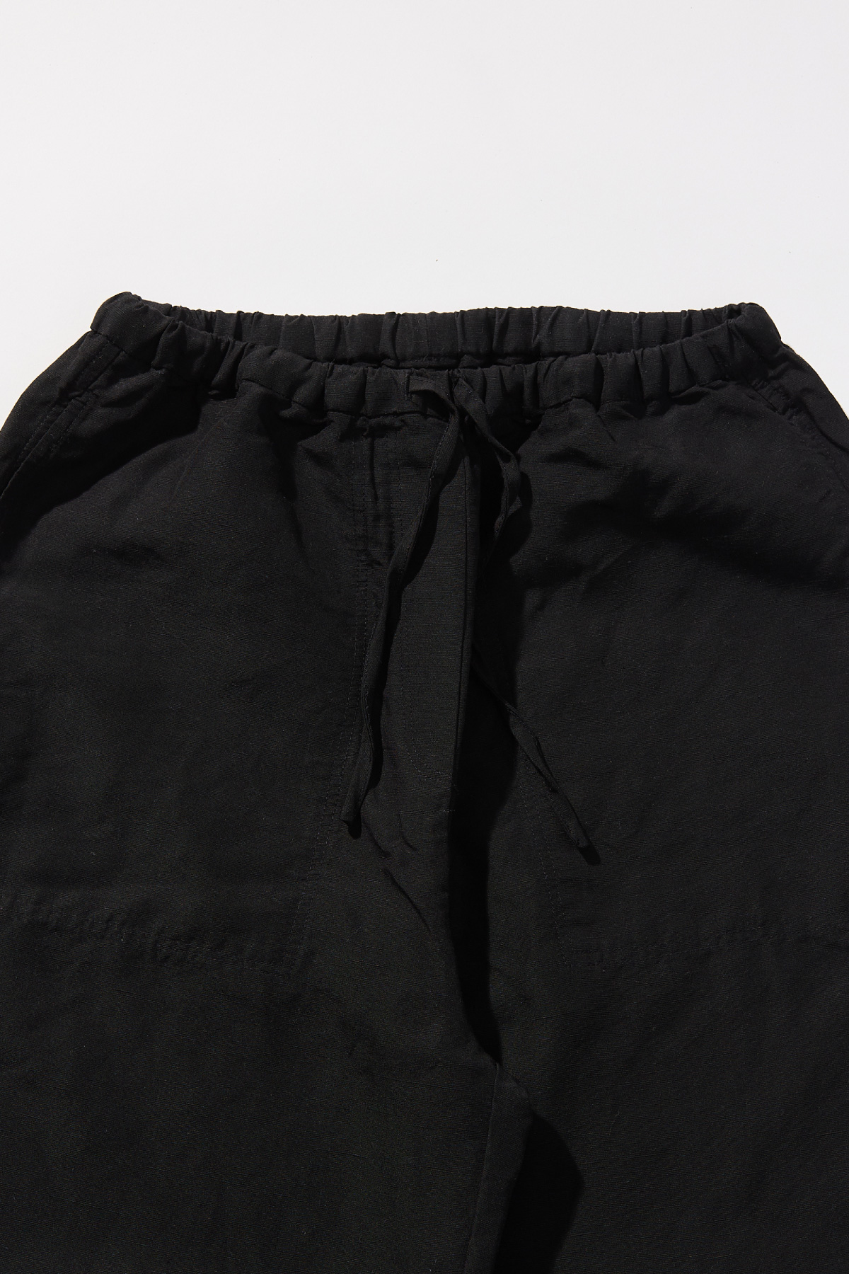 Tencel Linen Wide Banding Pants _ Black
