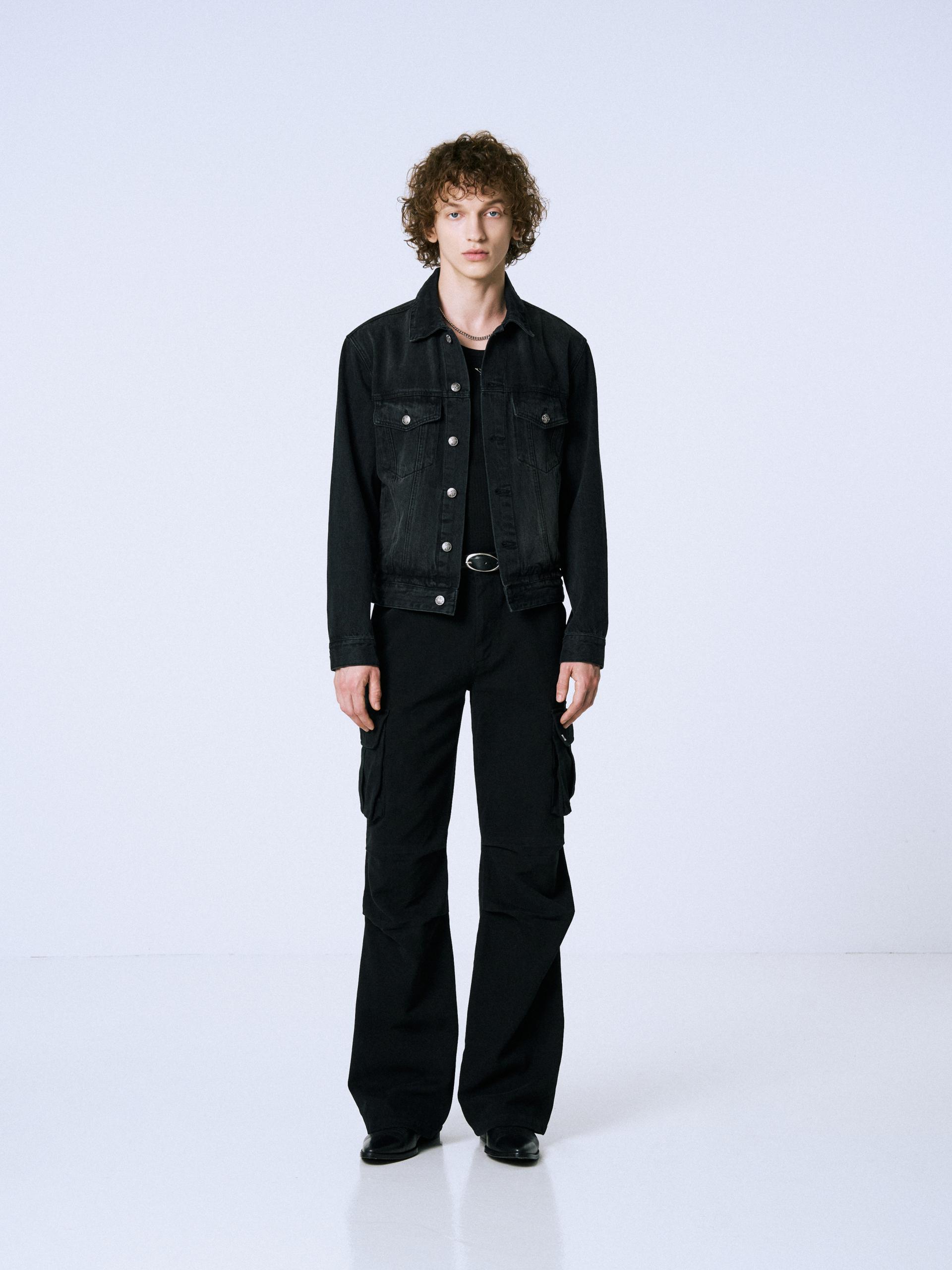 MUSINSA | SAVAGE Denim Trucker Jacket - Washed Black