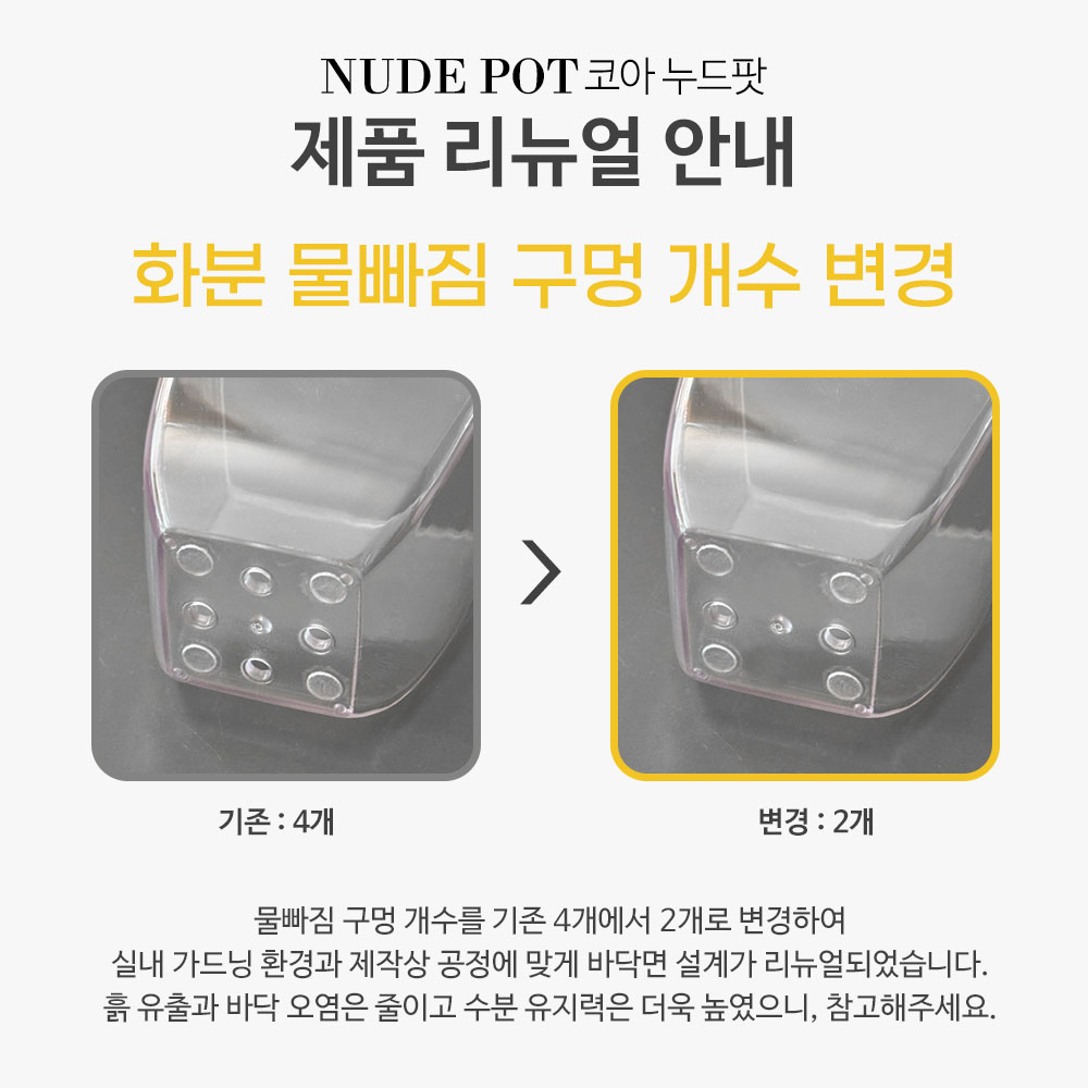[코아 누드팟] 투명화분+받침대세트 (일반화분용) 3세트