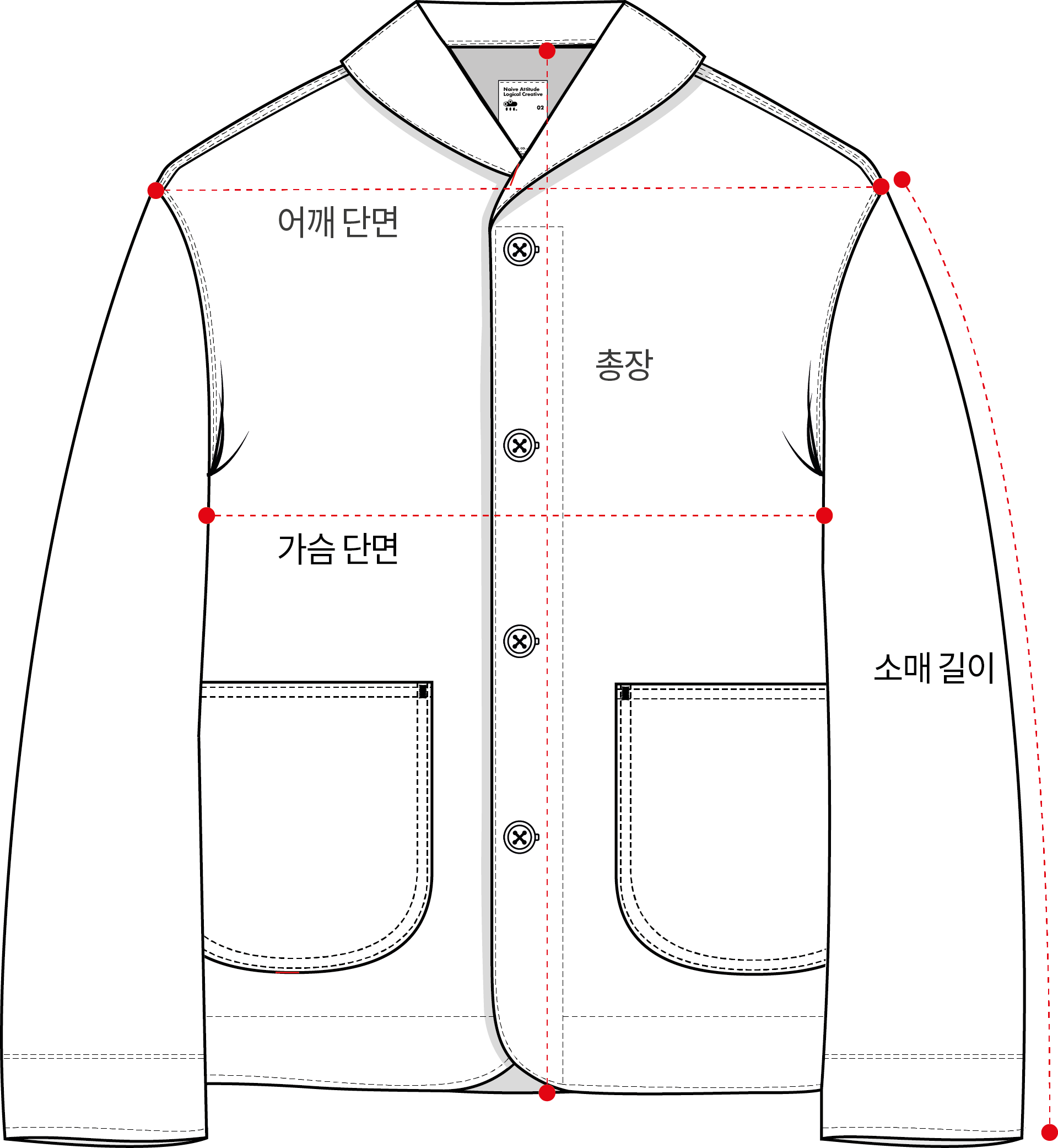 건지 더블 포켓 워크 자켓 - Airforce Blue