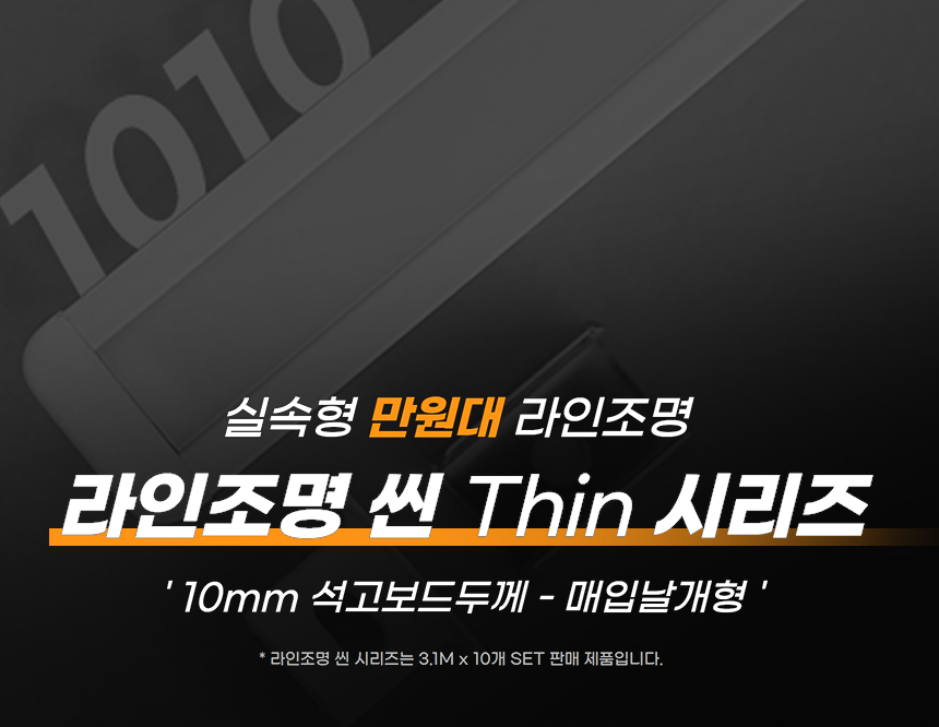 씬 라인조명 S1010(3.1mX10개 한세트) | 안정기 구매 필수