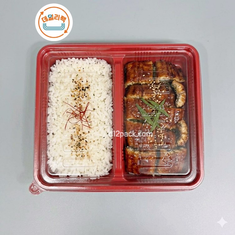[200세트] PP도시락 GP-21-2A 투톤 2칸용기 두칸용기 반반도시락 (뚜껑PET)