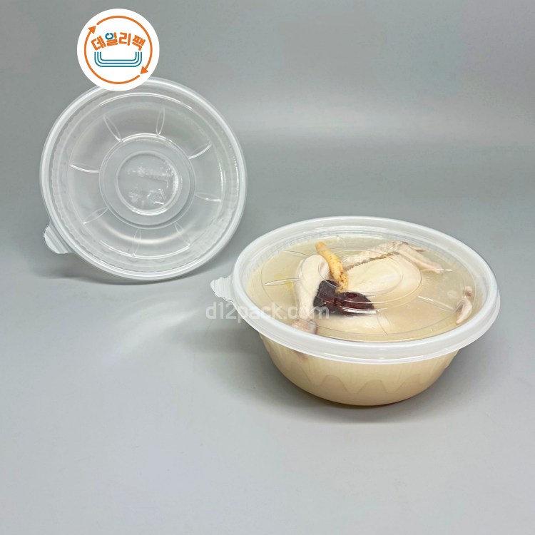 [300세트] PP원형 DSH-200-1 대 불투명 반찬가게탕용기 (뚜껑PET)