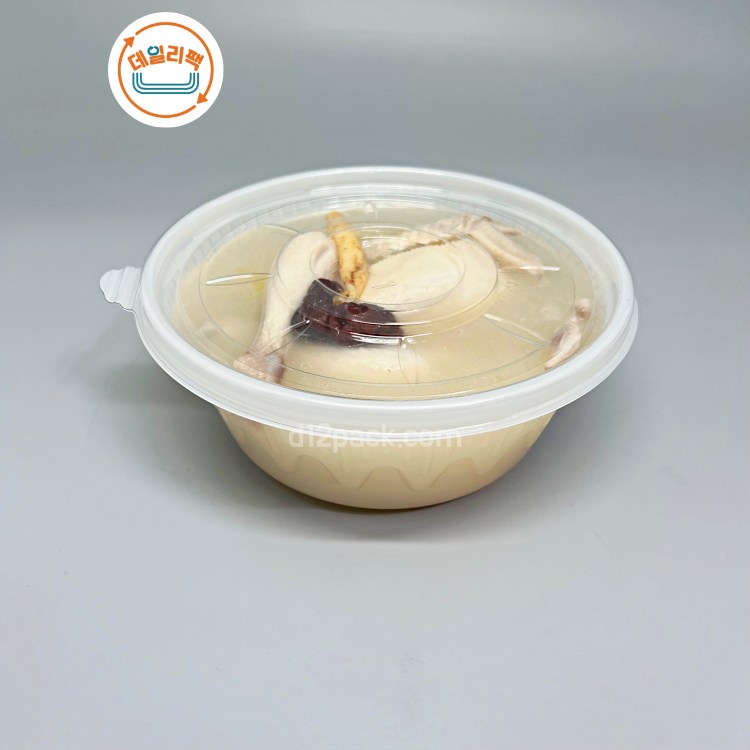 [300세트] PP원형 DSH-200-1 대 불투명 반찬가게탕용기 (뚜껑PET)