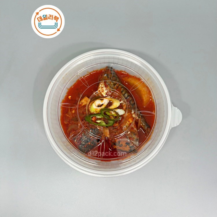 [소량 150세트] PP원형 DSH-200-1 대 불투명 반찬가게탕용기 (뚜껑PET)