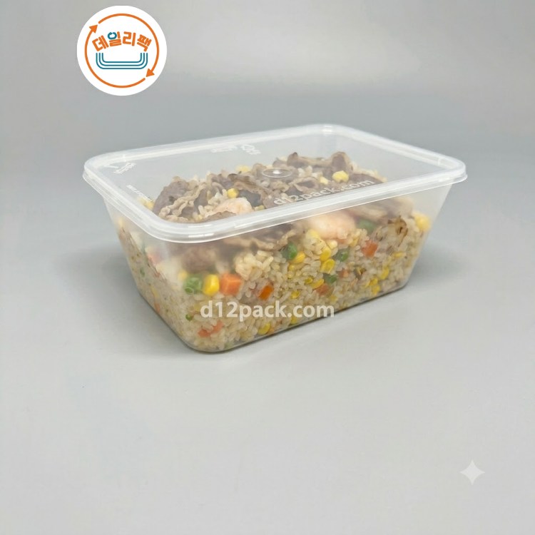[500세트] PP직사각 BW사출-B1000 특대(1000ml) 반투명 죽용기 면용기