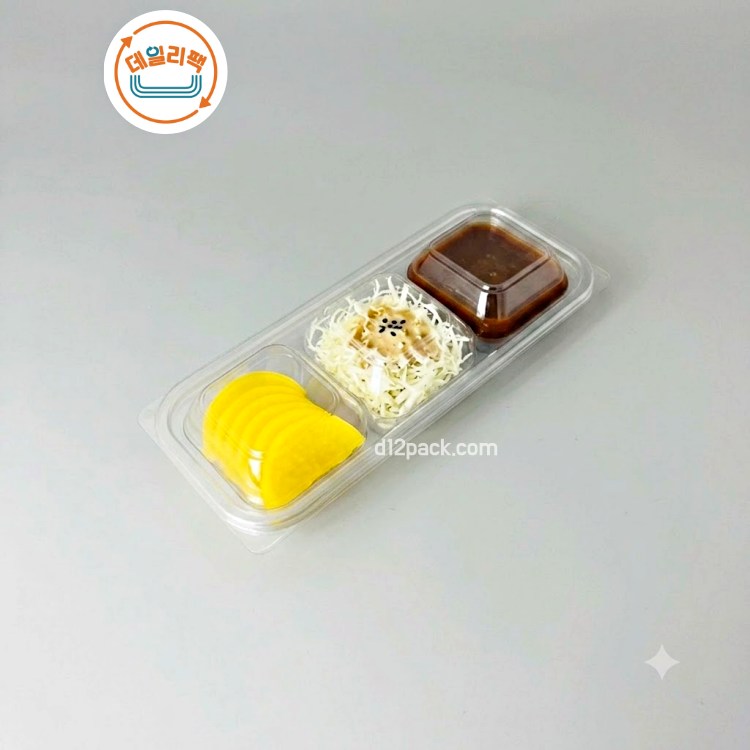 [300세트] PET 직사각 KS-0311-3 소스용기 3칸용기