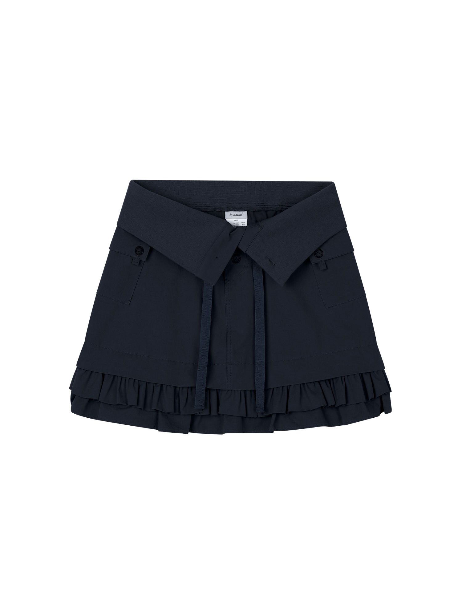 LINGERING DOUBLE FRILL LAYER SKIRT_NAVY