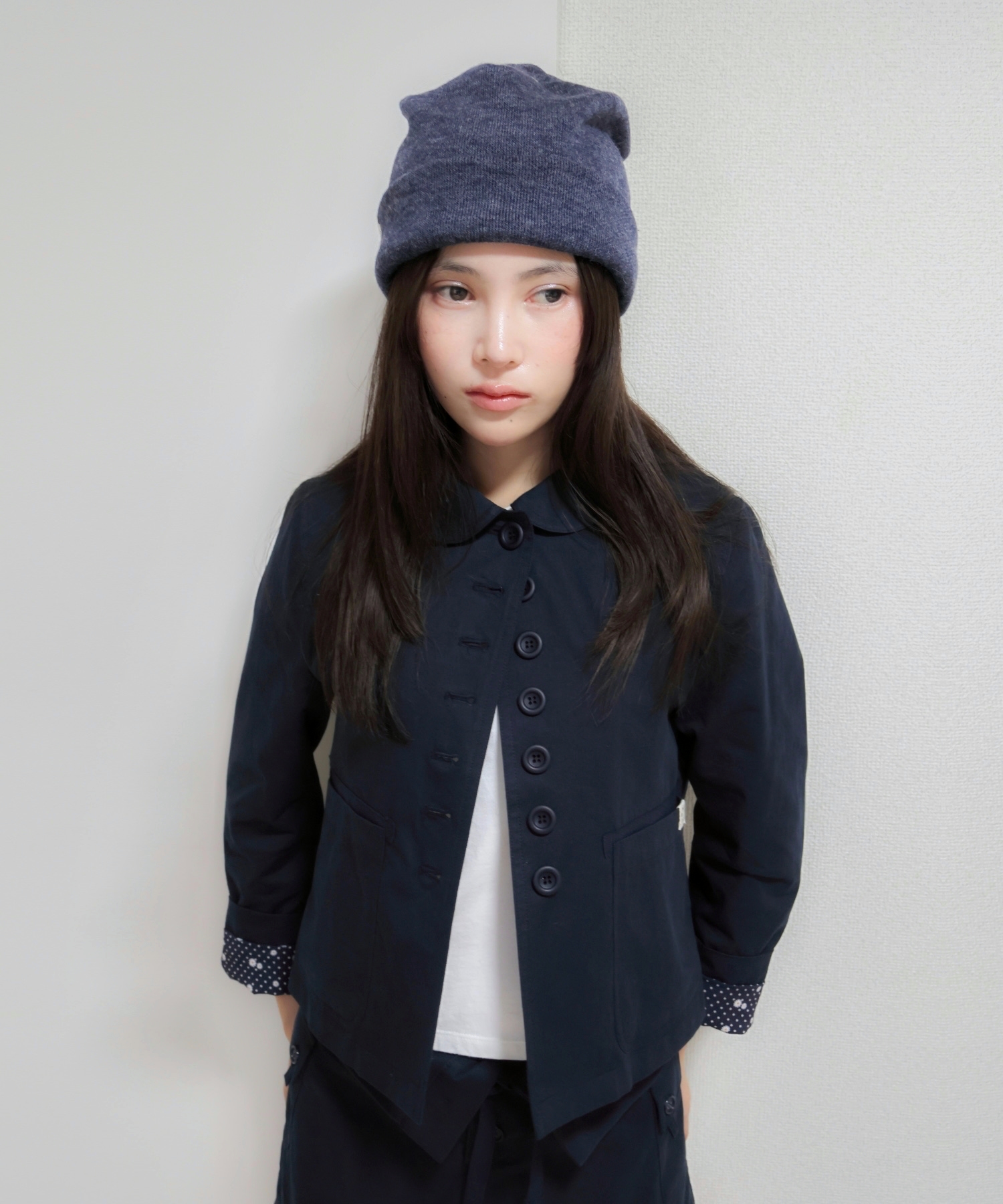 LINGERING DOUBLE FRILL LAYER SKIRT_NAVY