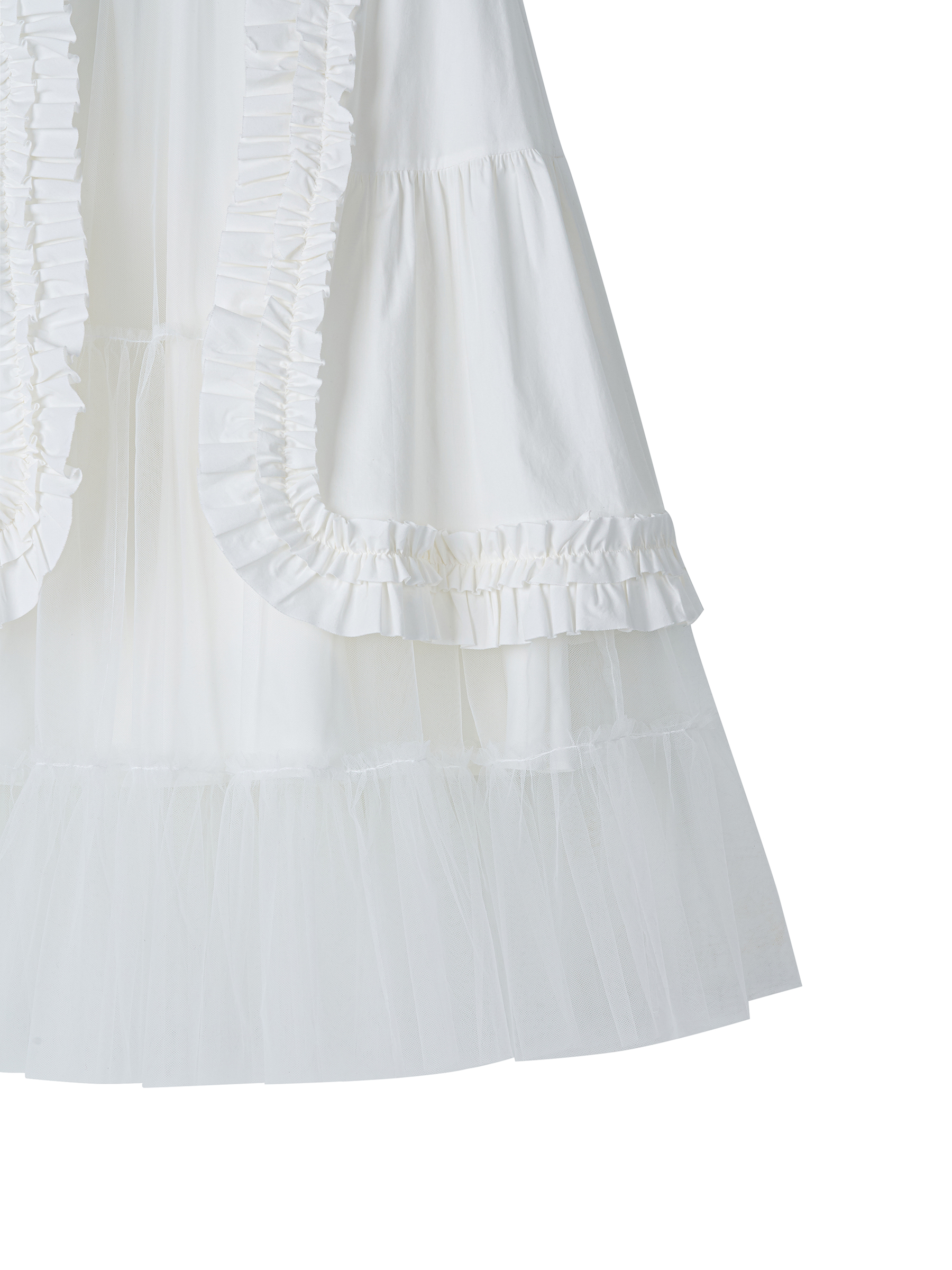 APRON LAYERD TULLE SKIRT_OFF WHITE