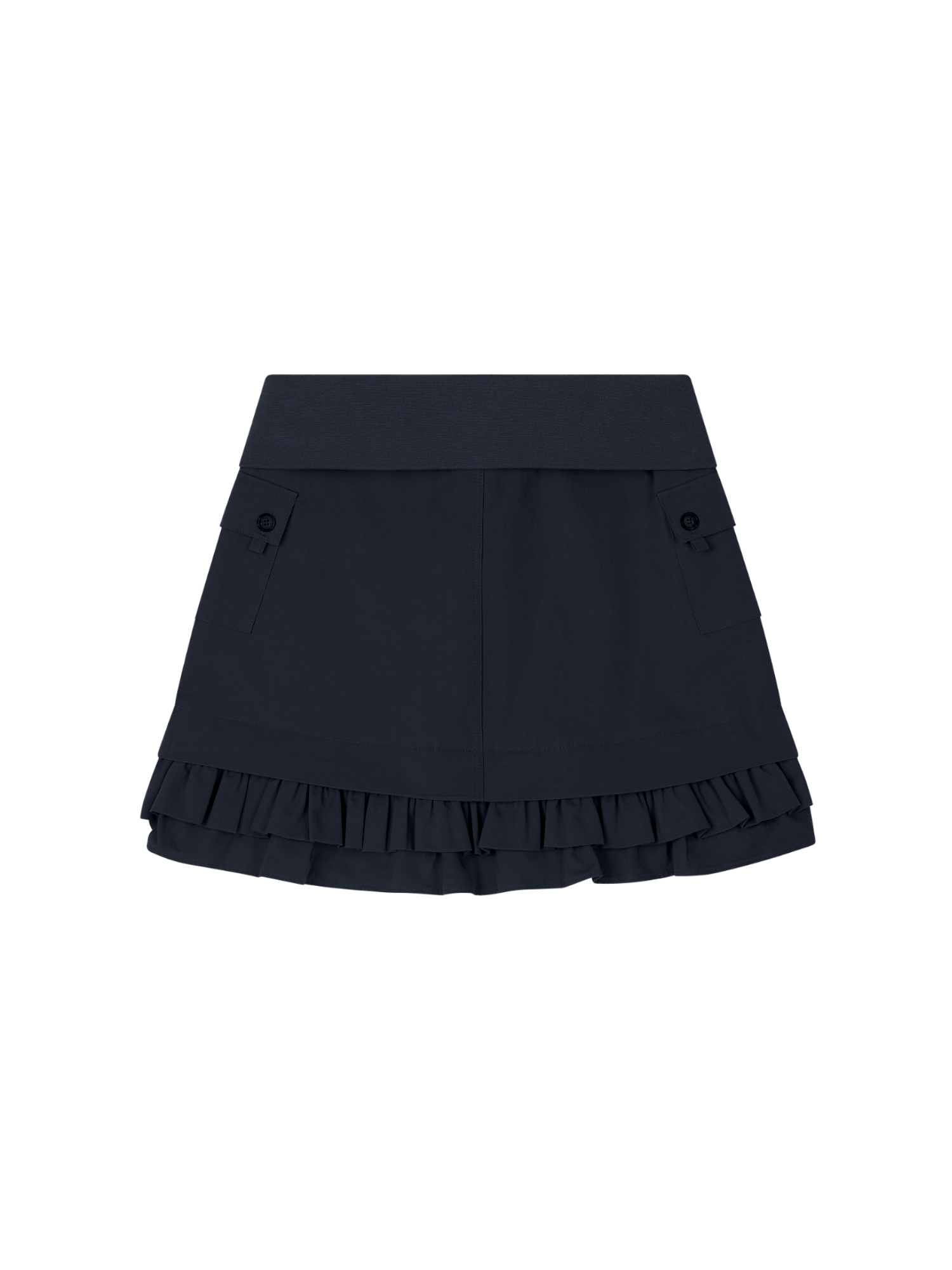 LINGERING DOUBLE FRILL LAYER SKIRT_NAVY