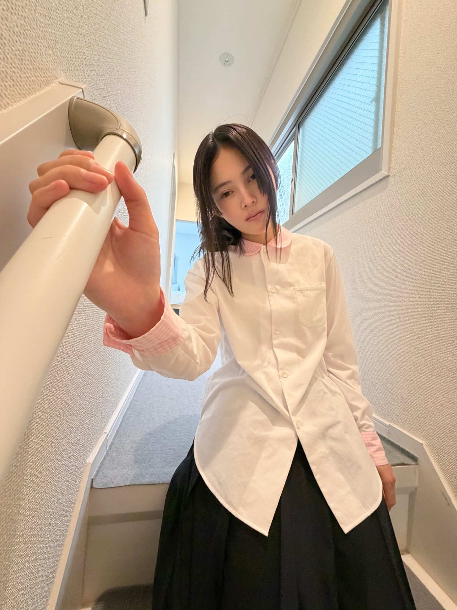 NATURAL WRINKLE GINGHAM SHIRT