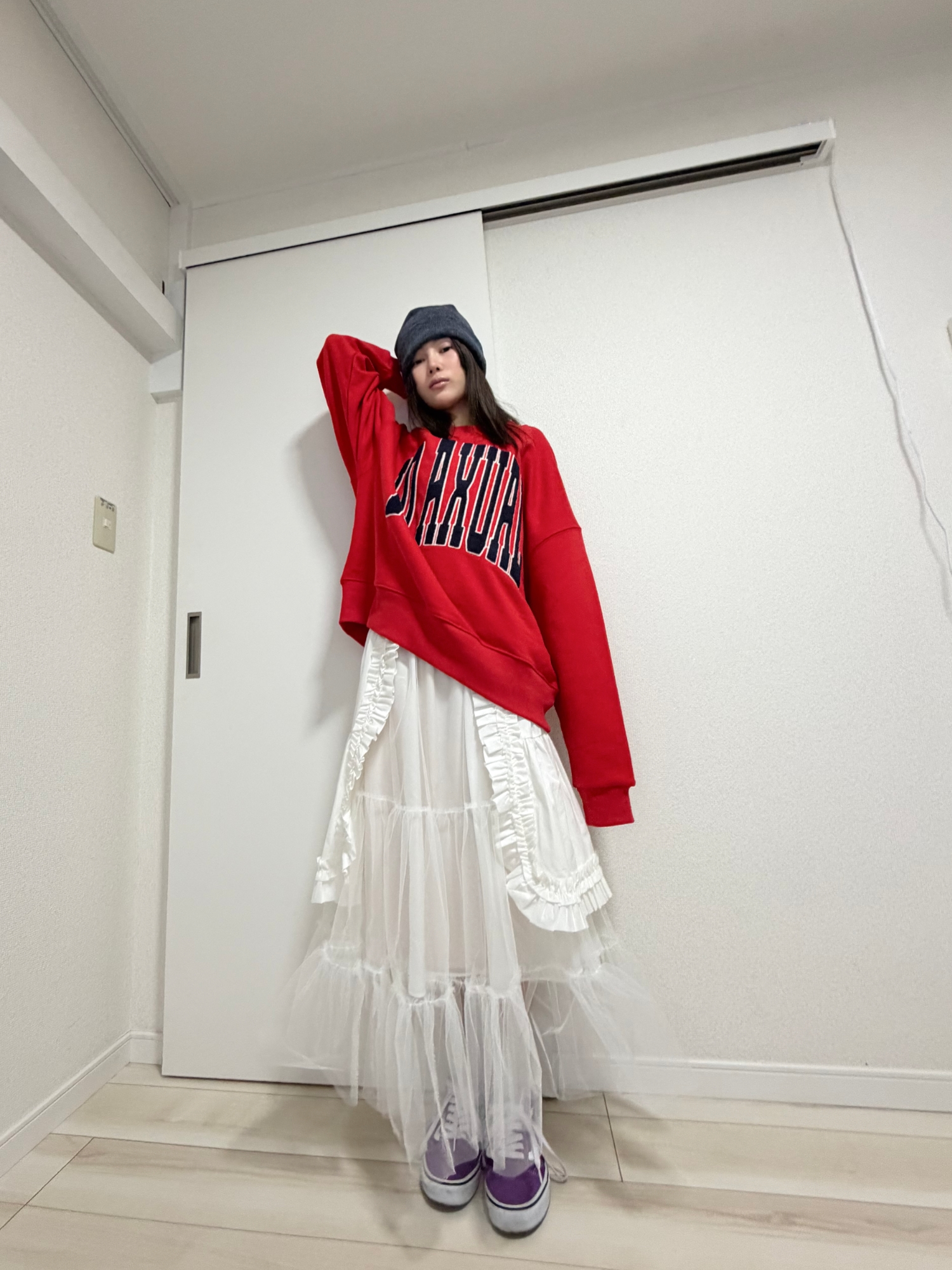 APRON LAYERD TULLE SKIRT_OFF WHITE