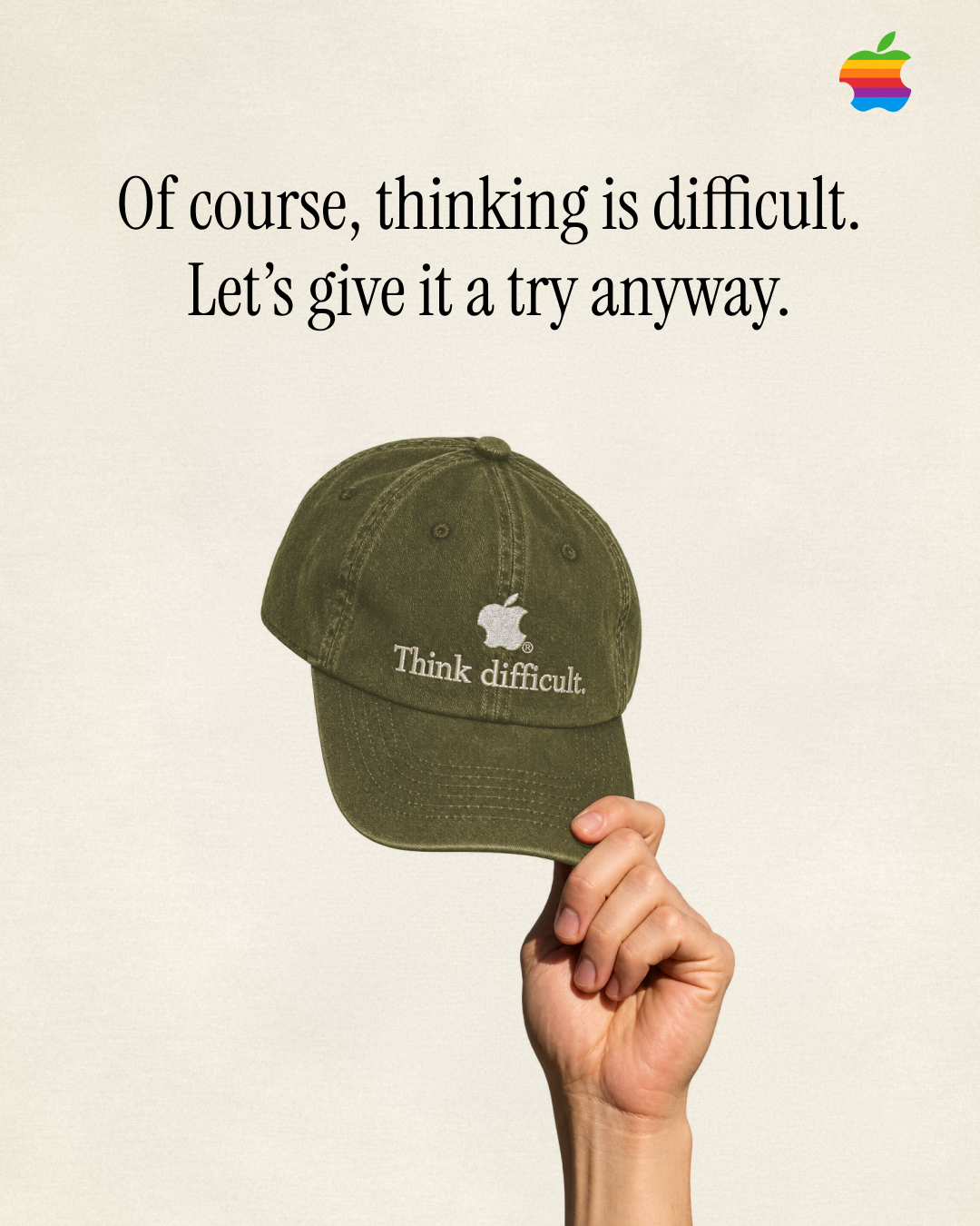 Think difficult Cap - Khaki