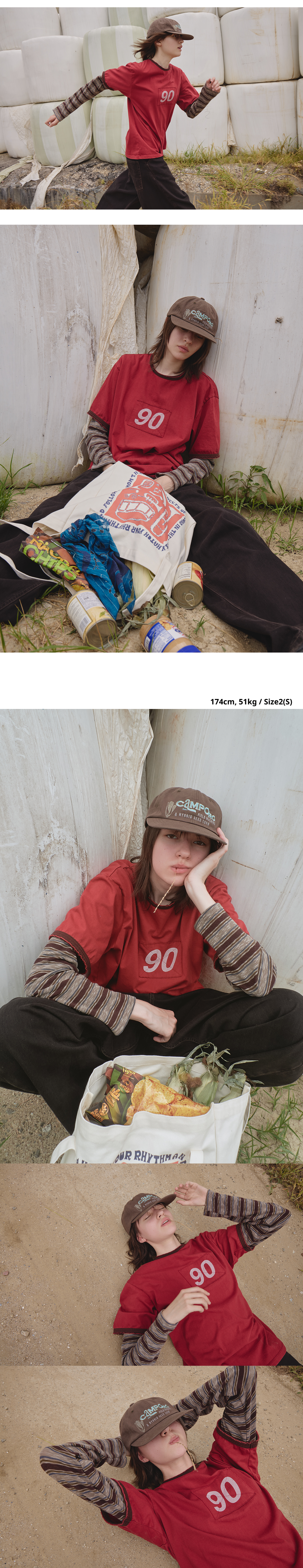90 Tee - Bleached Red