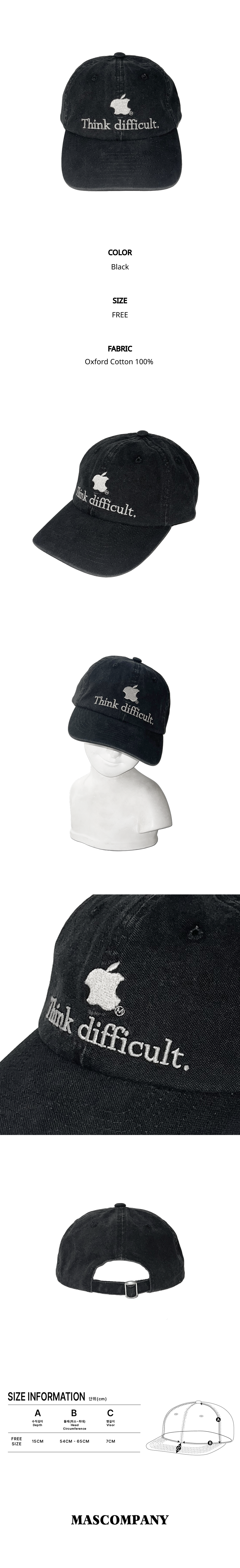 Think difficult Cap - Black