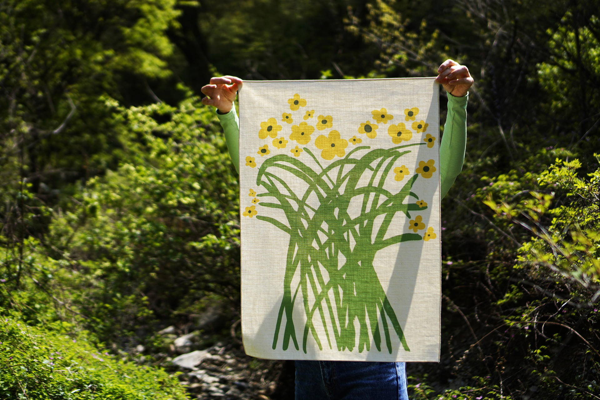 그레이쥬스 오리지널 친환경 패브릭 아트 포스터 노란 꽃 식물 인테리어